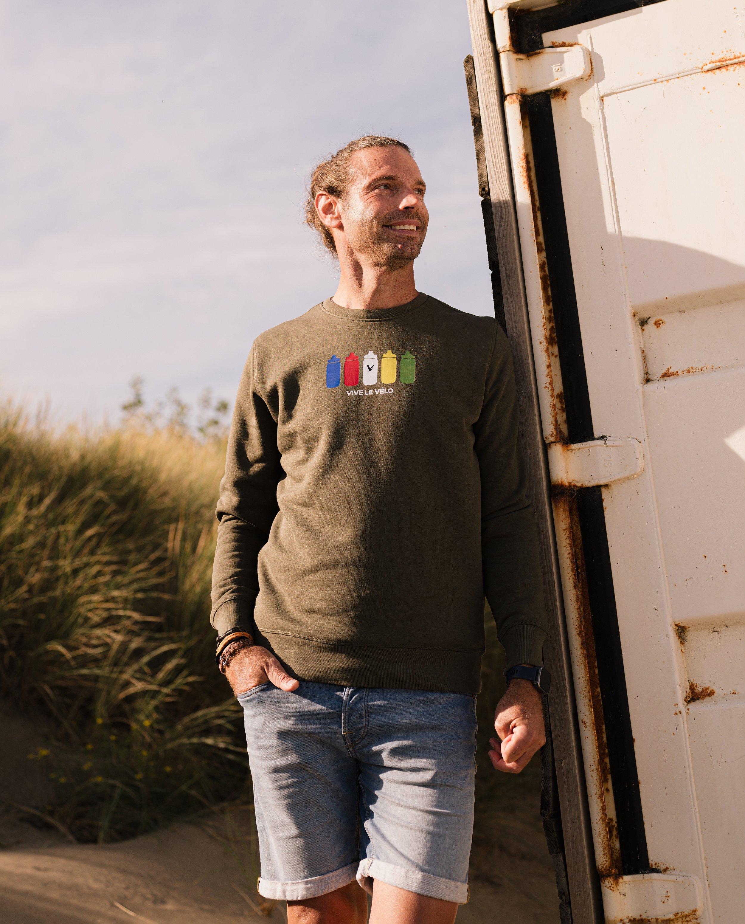 Donkergroene sweater Vive le Vélo, S-XXL - Product Detail - khaki - afbeelding nummer 1