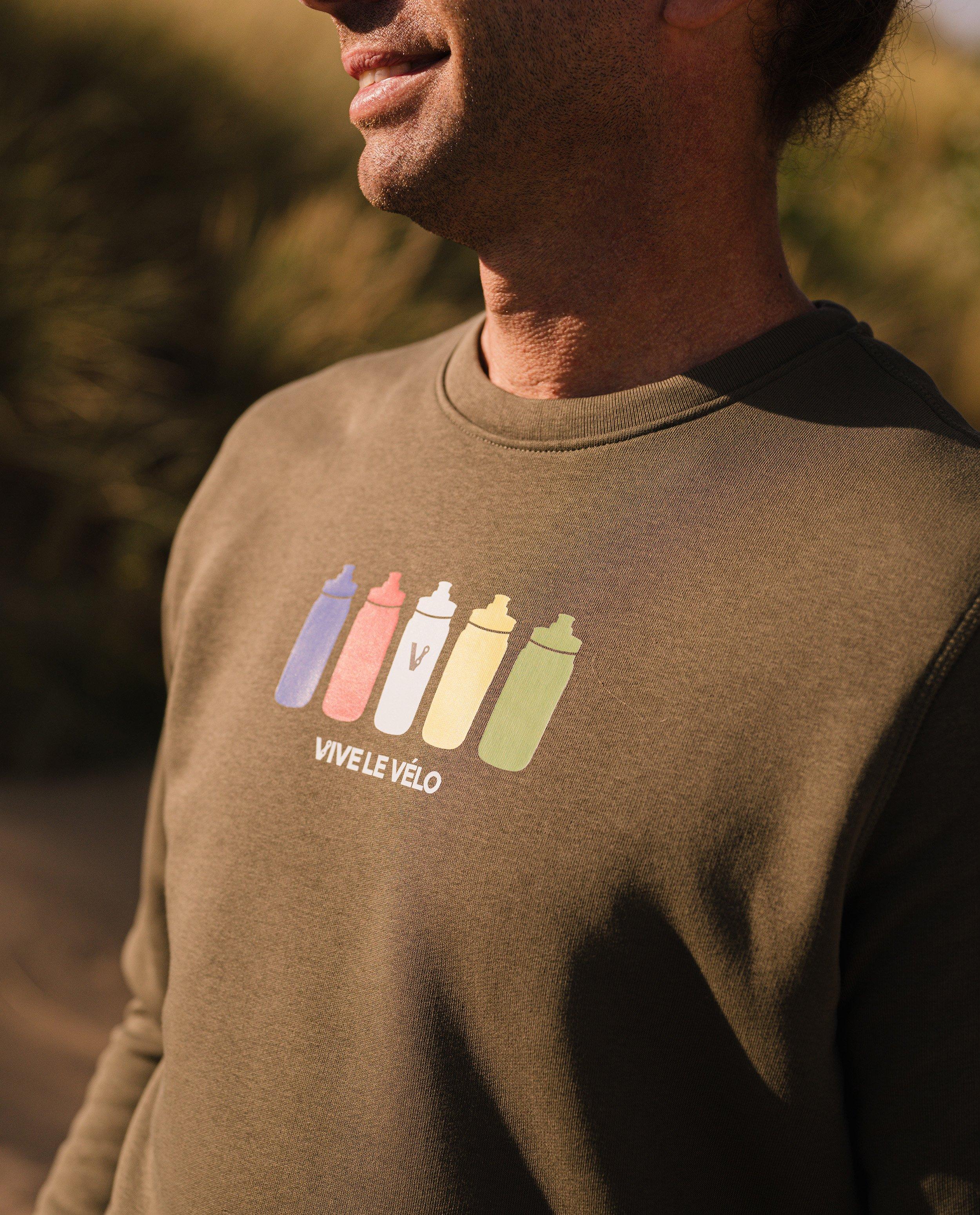 Donkergroene sweater Vive le Vélo, S-XXL - Product Detail - khaki - afbeelding nummer 2