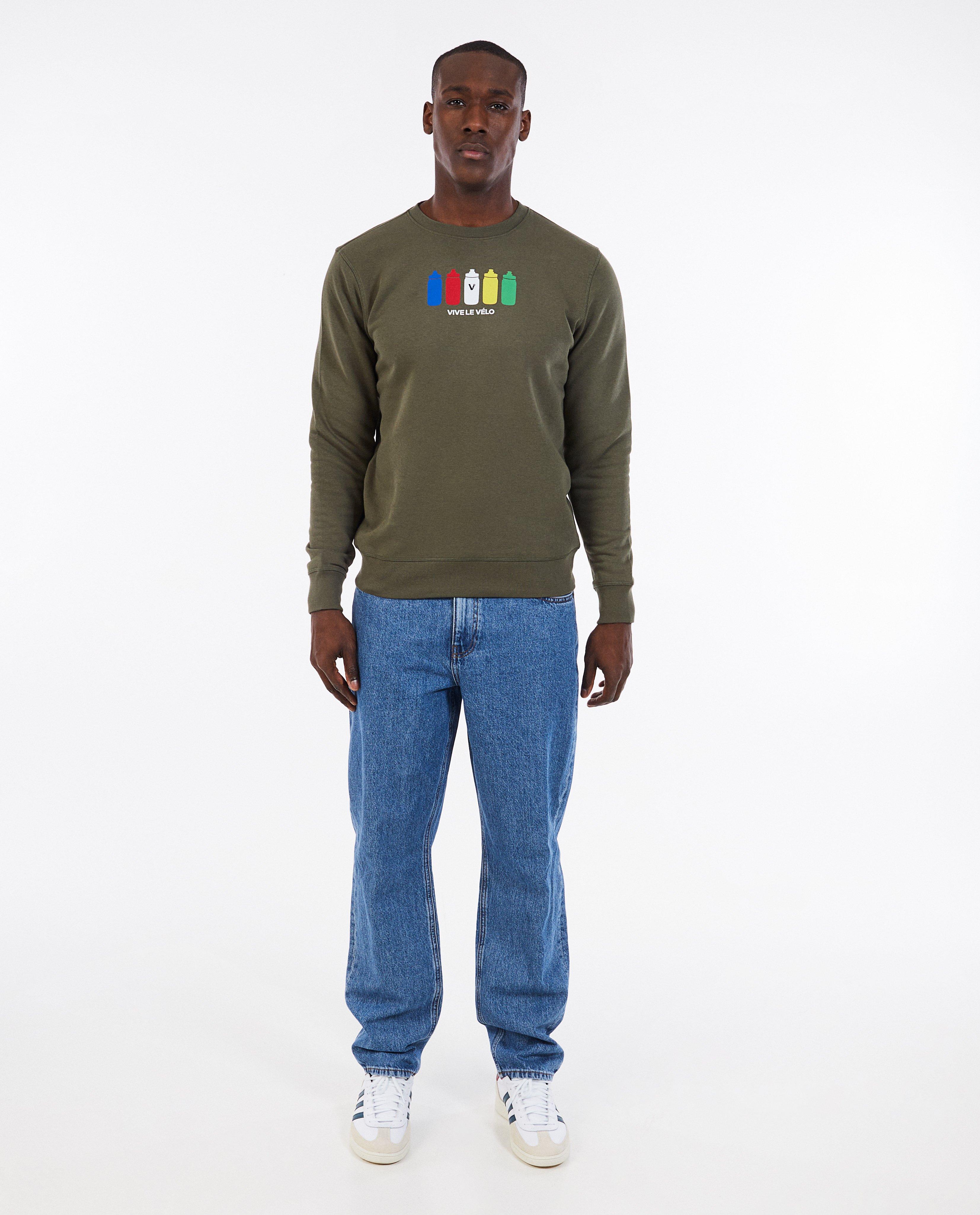 Donkergroene sweater Vive le Vélo, S-XXL - Product Detail - khaki - afbeelding nummer 4