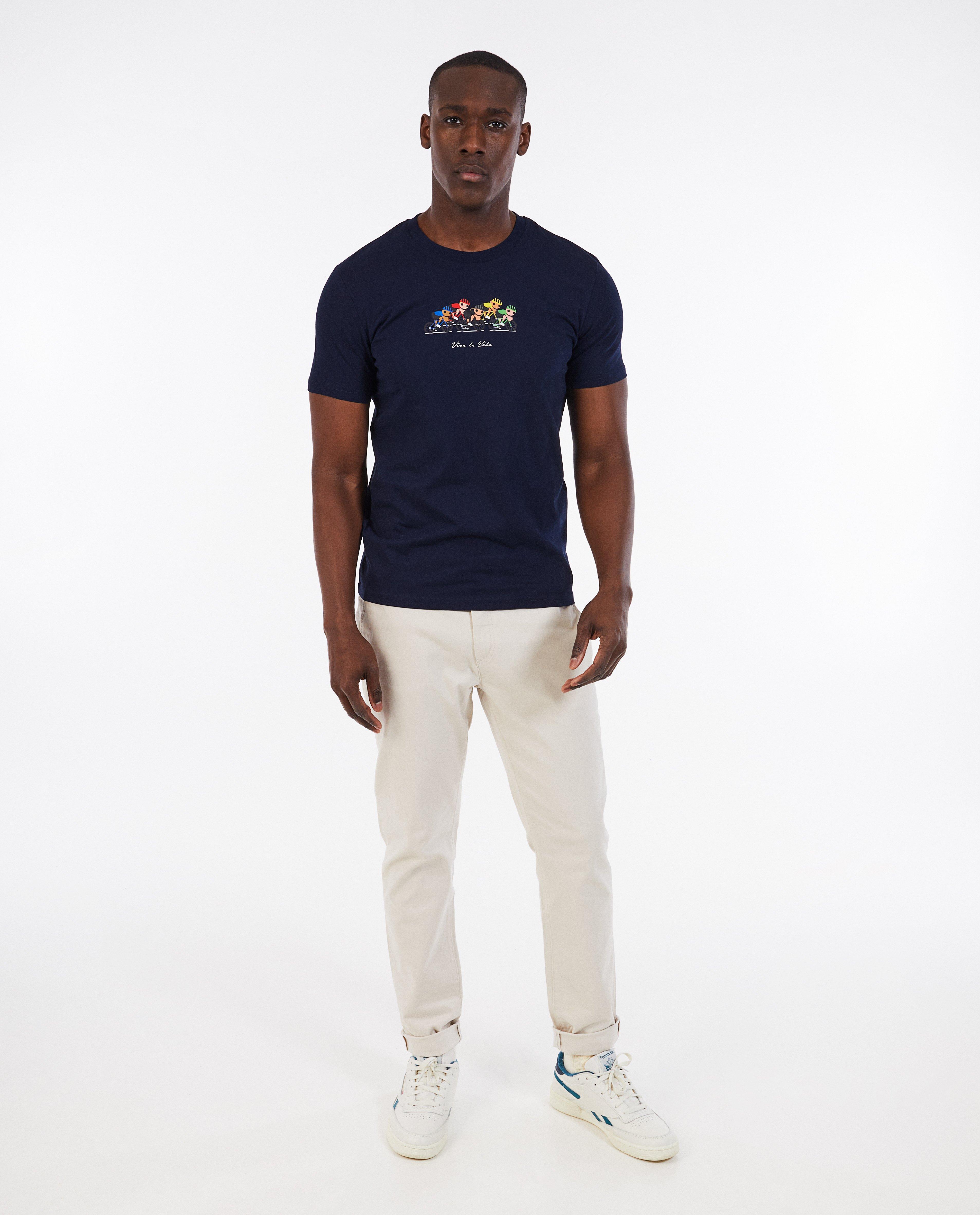 T-shirt bleu fonc&eacute; Vive le V&eacute;lo, S-XXL - D&eacute;tails du produit - bleu fonc&eacute; - image num&eacute;ro 2