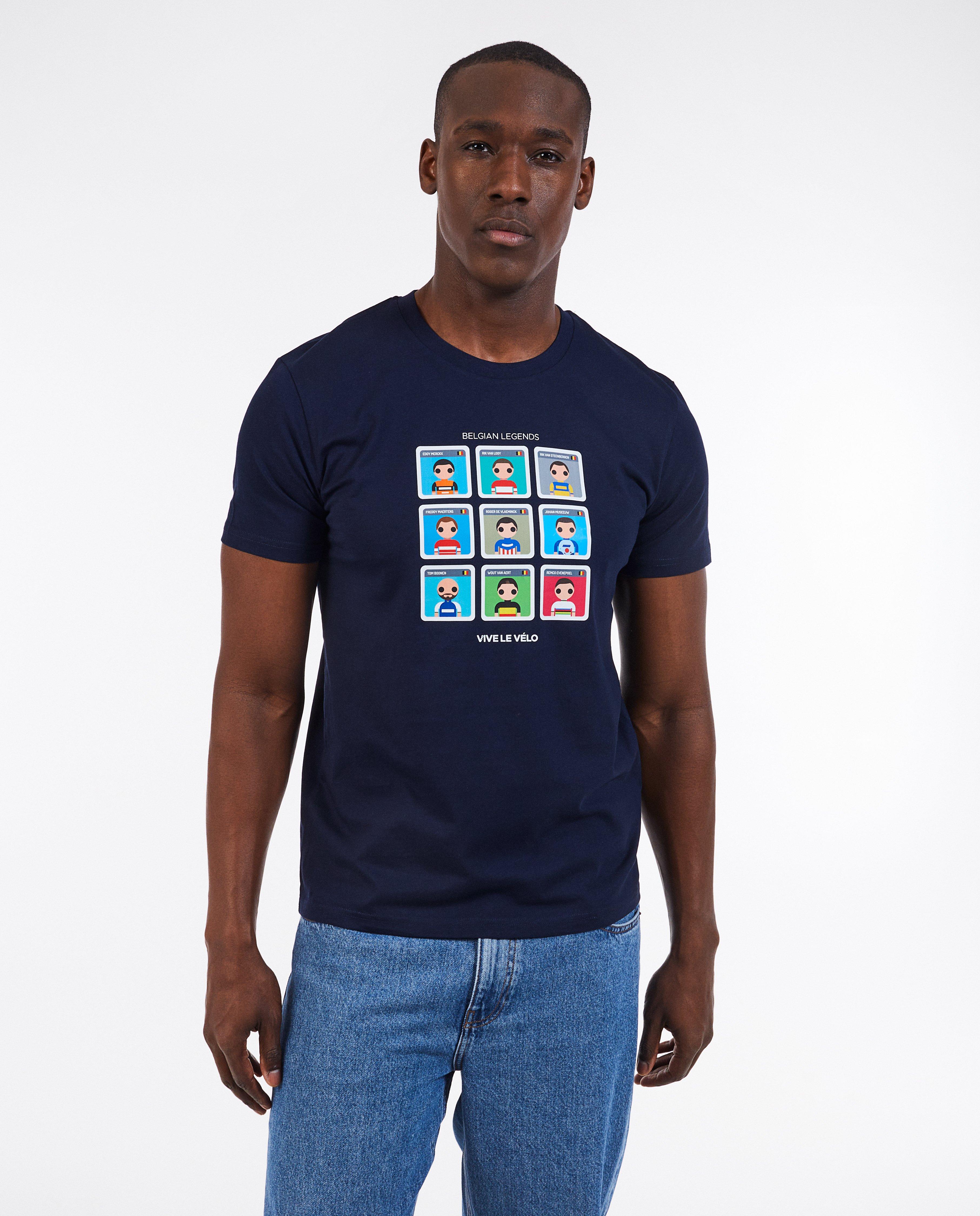 T-shirt bleu foncé Vive le Vélo, S-XXL - null - Vive le vélo