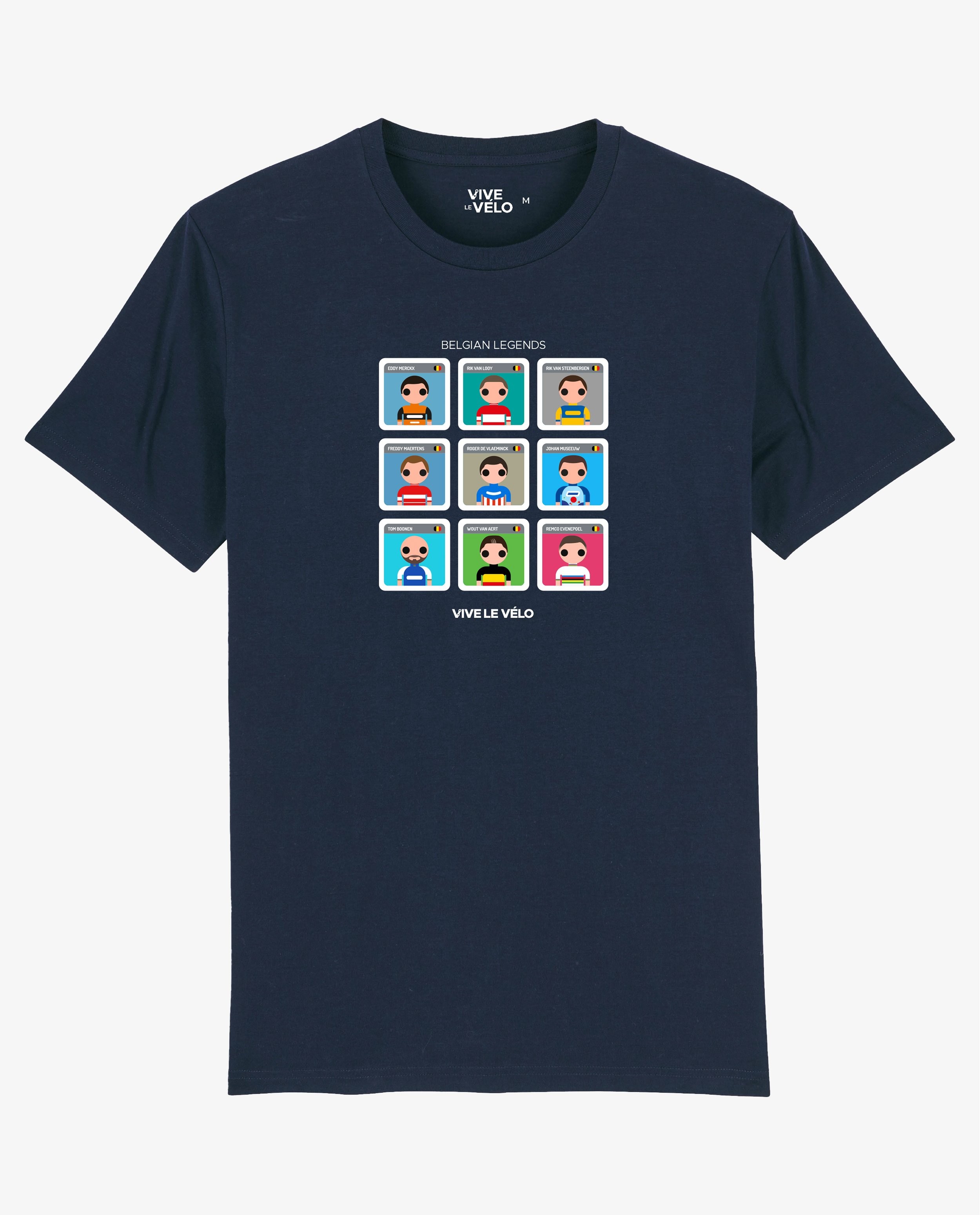 T-shirts - Donkerblauw T-shirt Vive le Vélo, S-XXL
