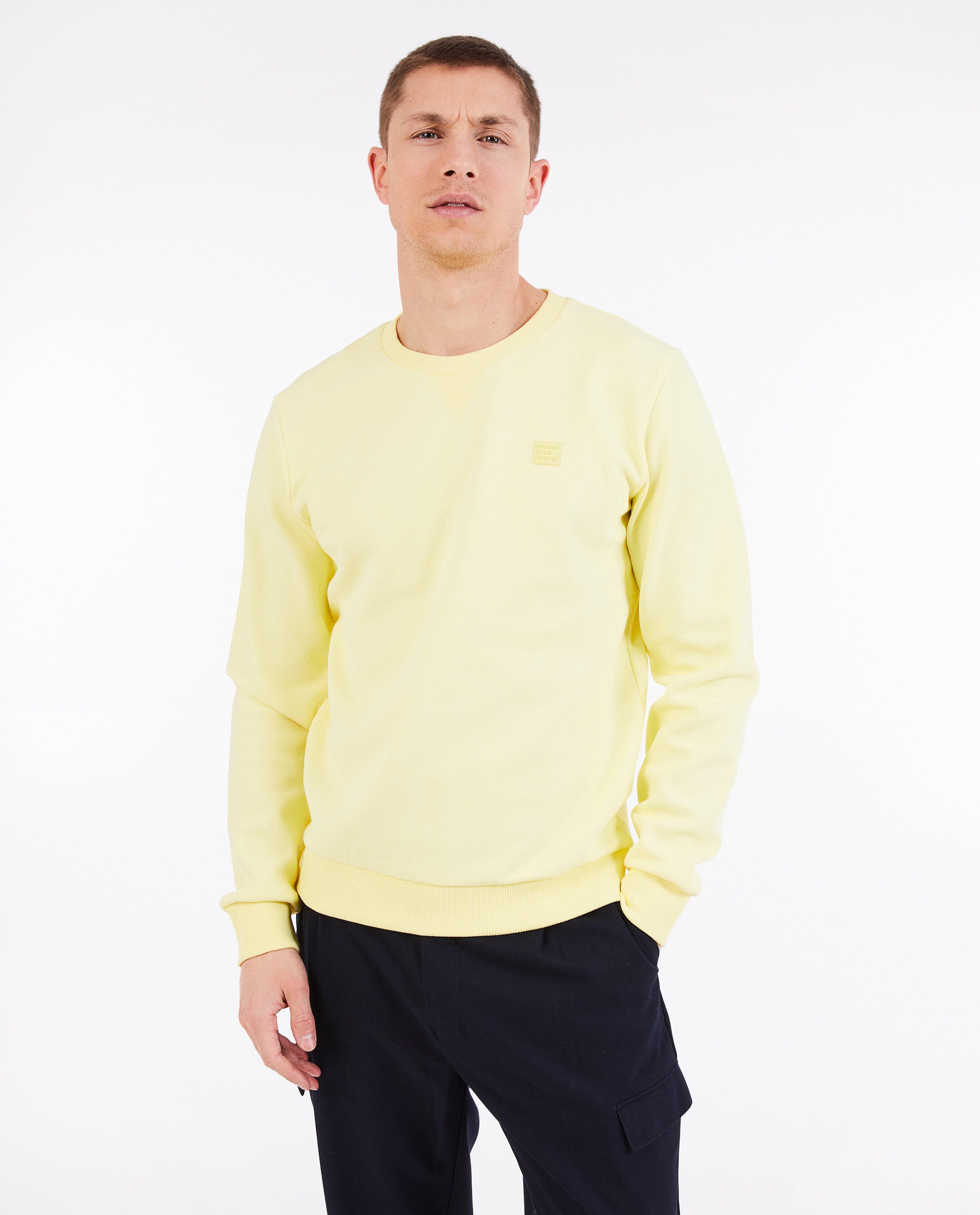 Gele sweater met patch, heren - null - Quarterback