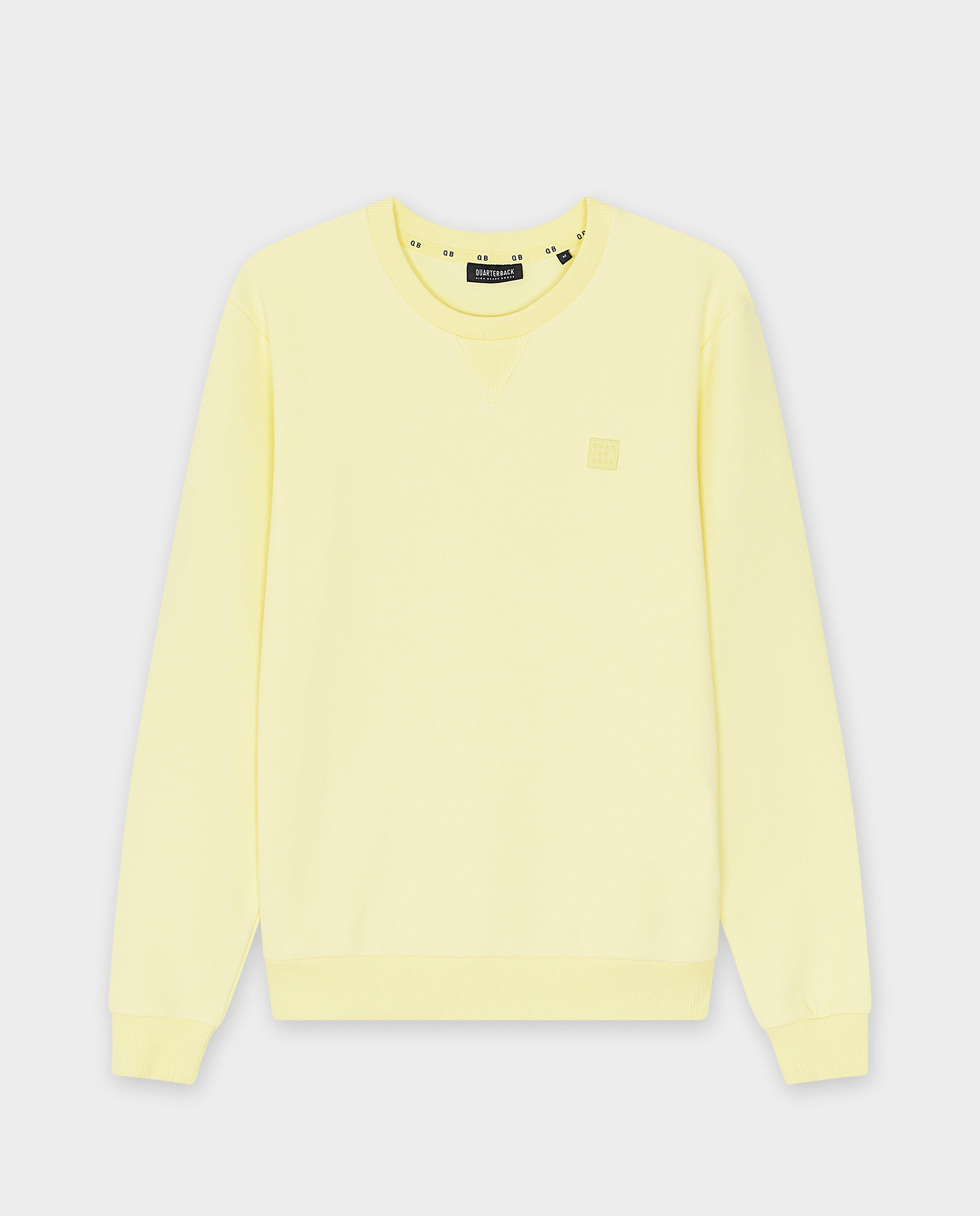 Sweaters - Gele sweater met patch, heren