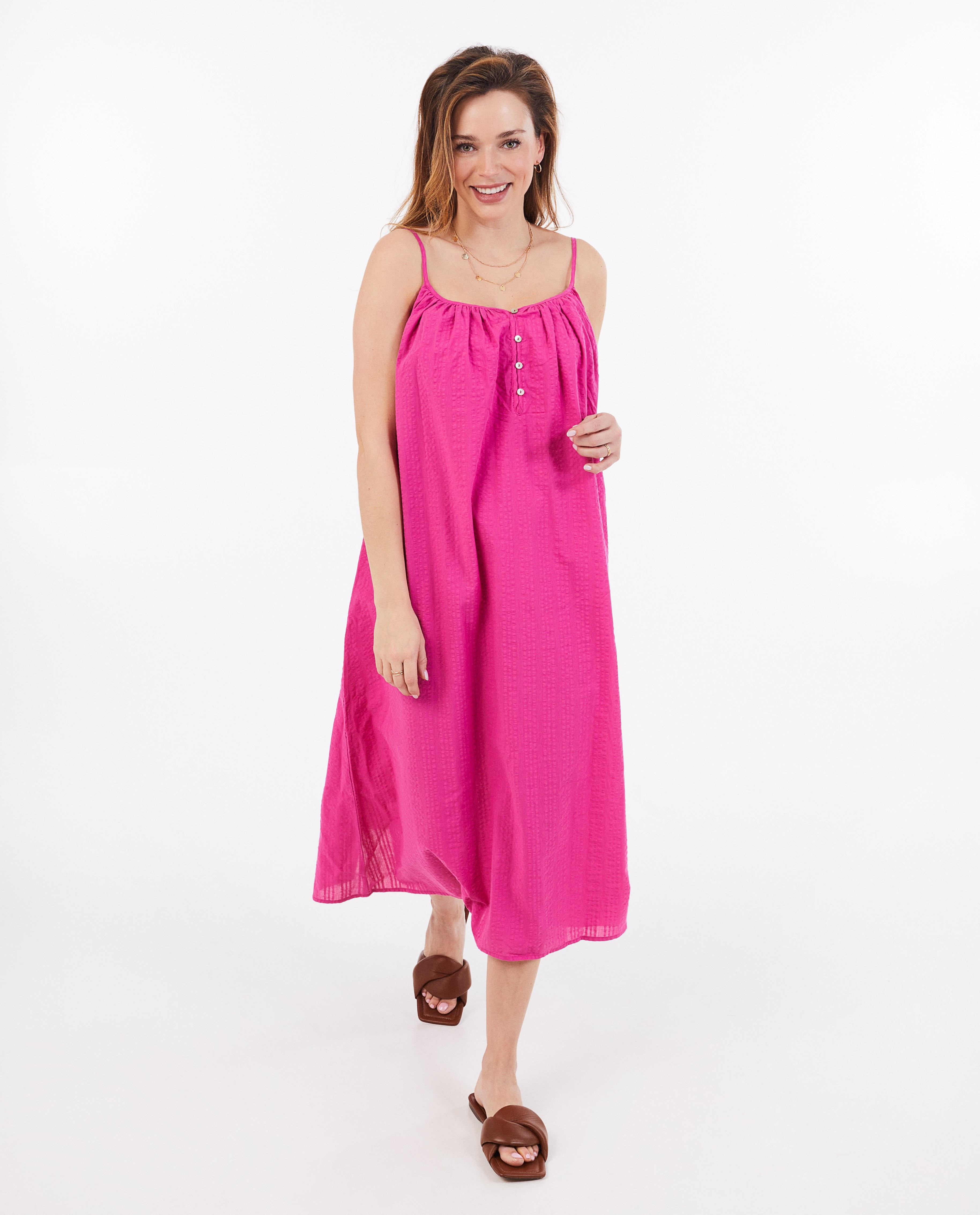 Kleedjes - Roze jurk met structuur