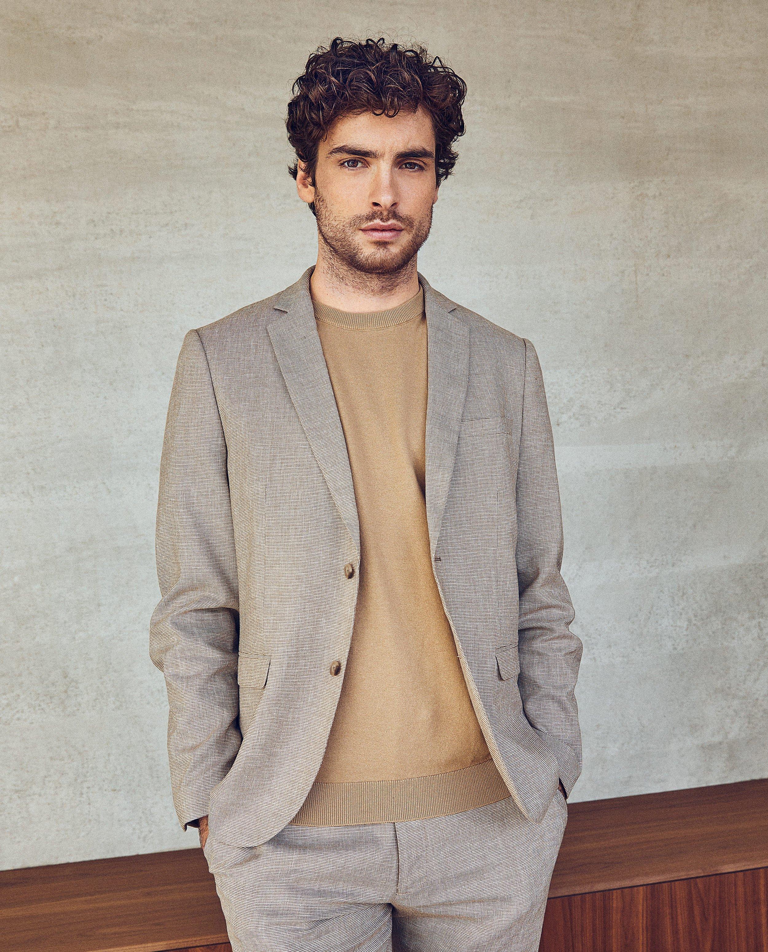 Beige kostuumvest, slim fit - null - Iveo