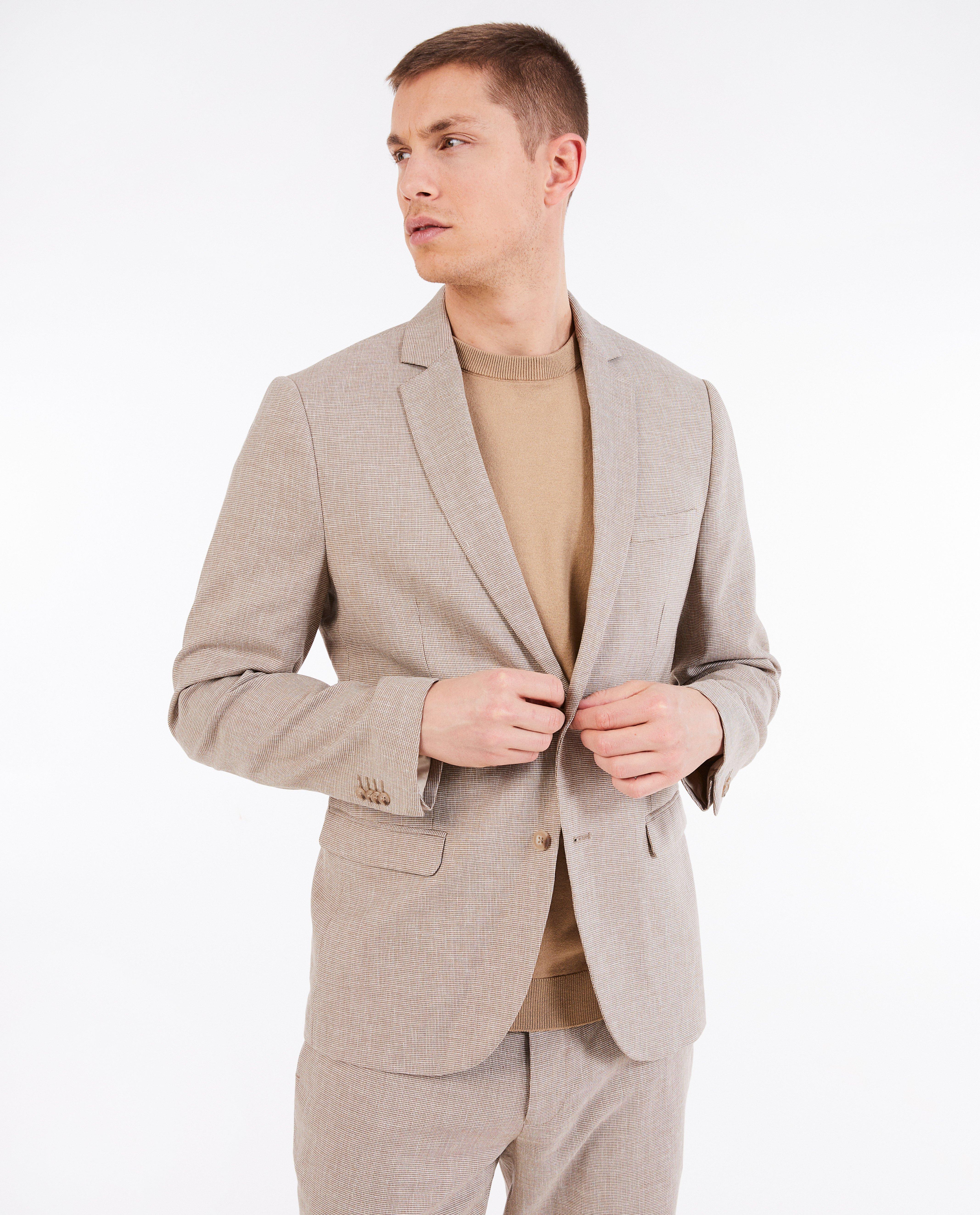 Blazers - Beige kostuumvest, slim fit