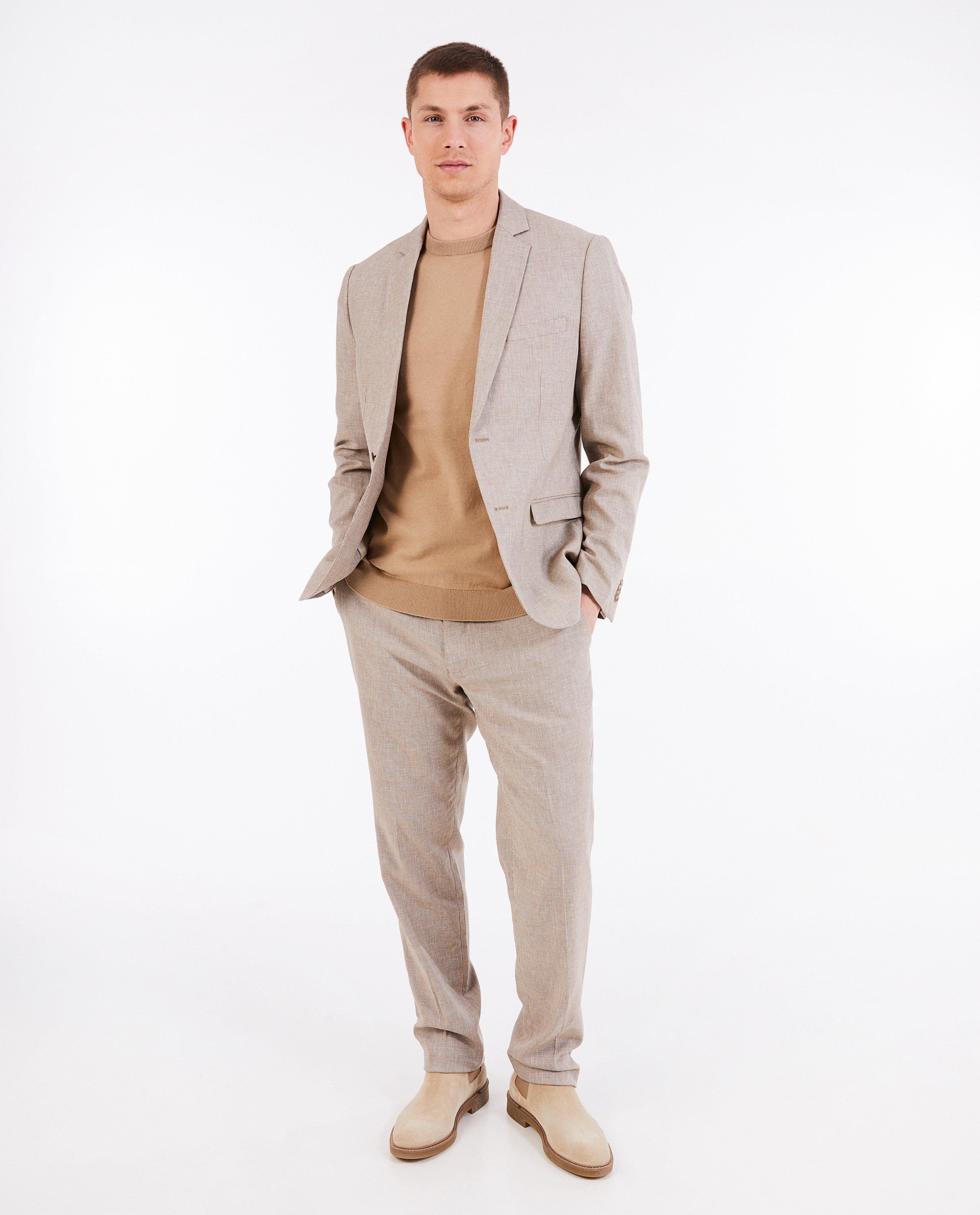 Blazers - Beige kostuumvest, slim fit