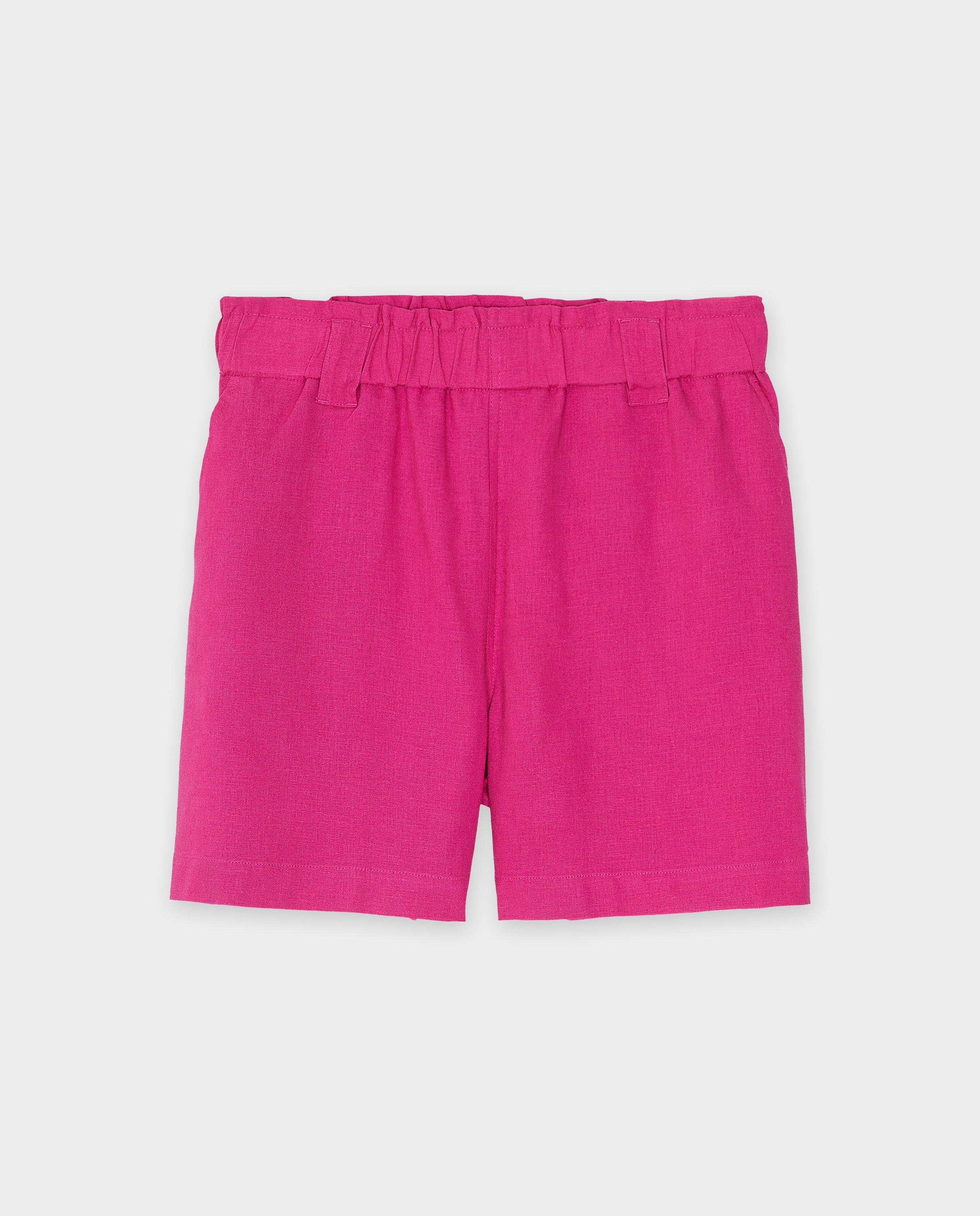 Shorts - Short rose avec du lin
