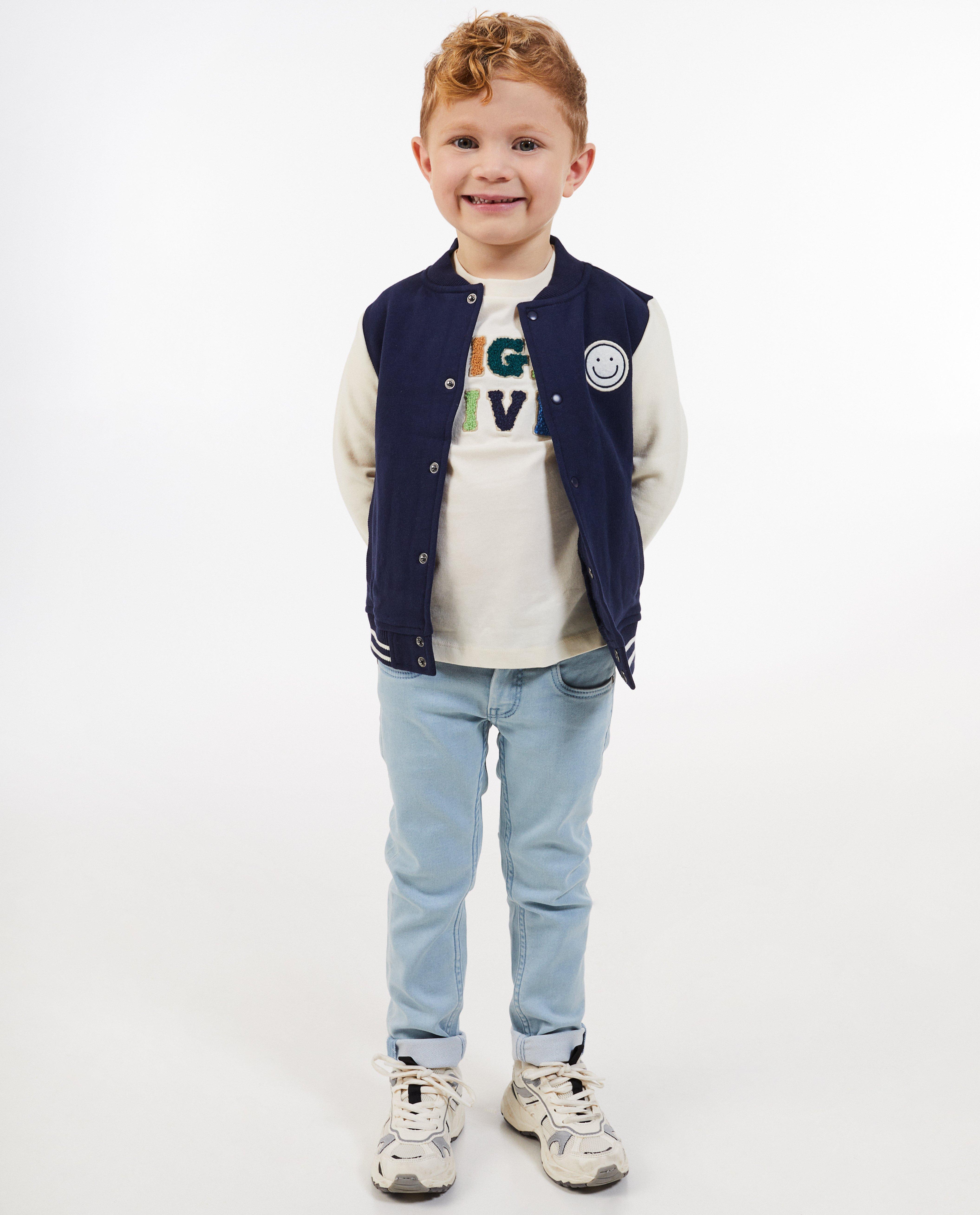 Cardigan - Donkergroen baseball vest