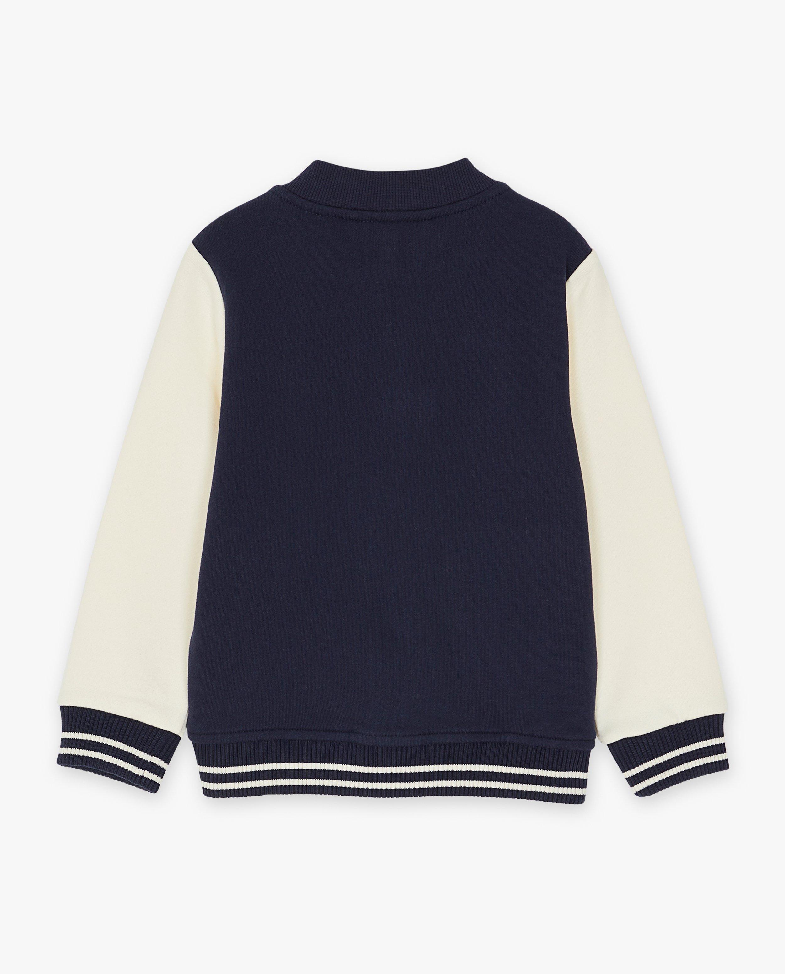 Cardigan - Donkergroen baseball vest