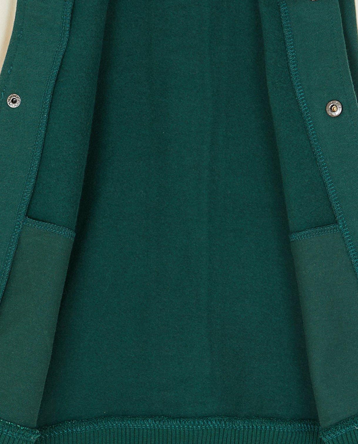 Cardigan - Donkergroen baseball vest
