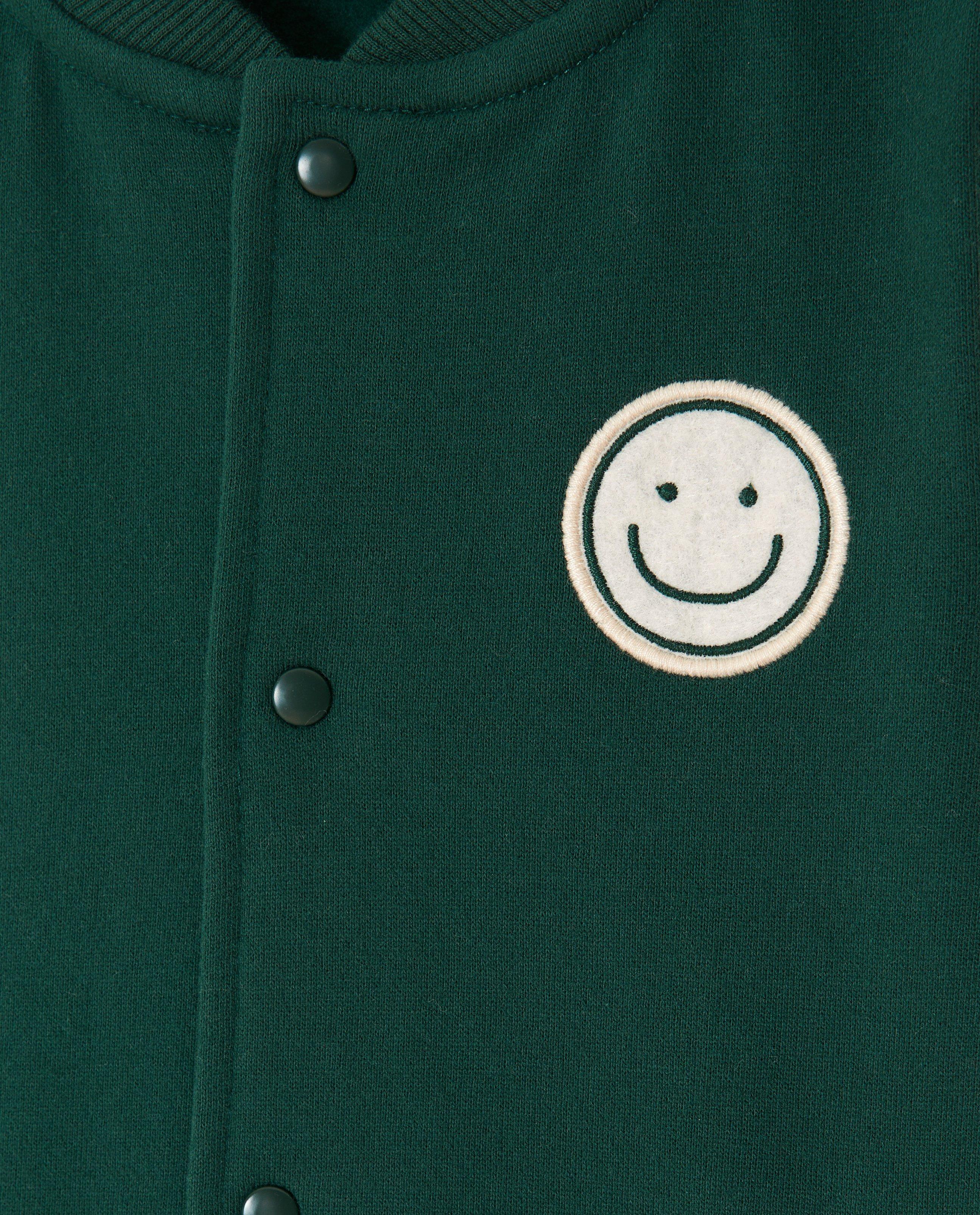 Cardigan - Donkergroen baseball vest