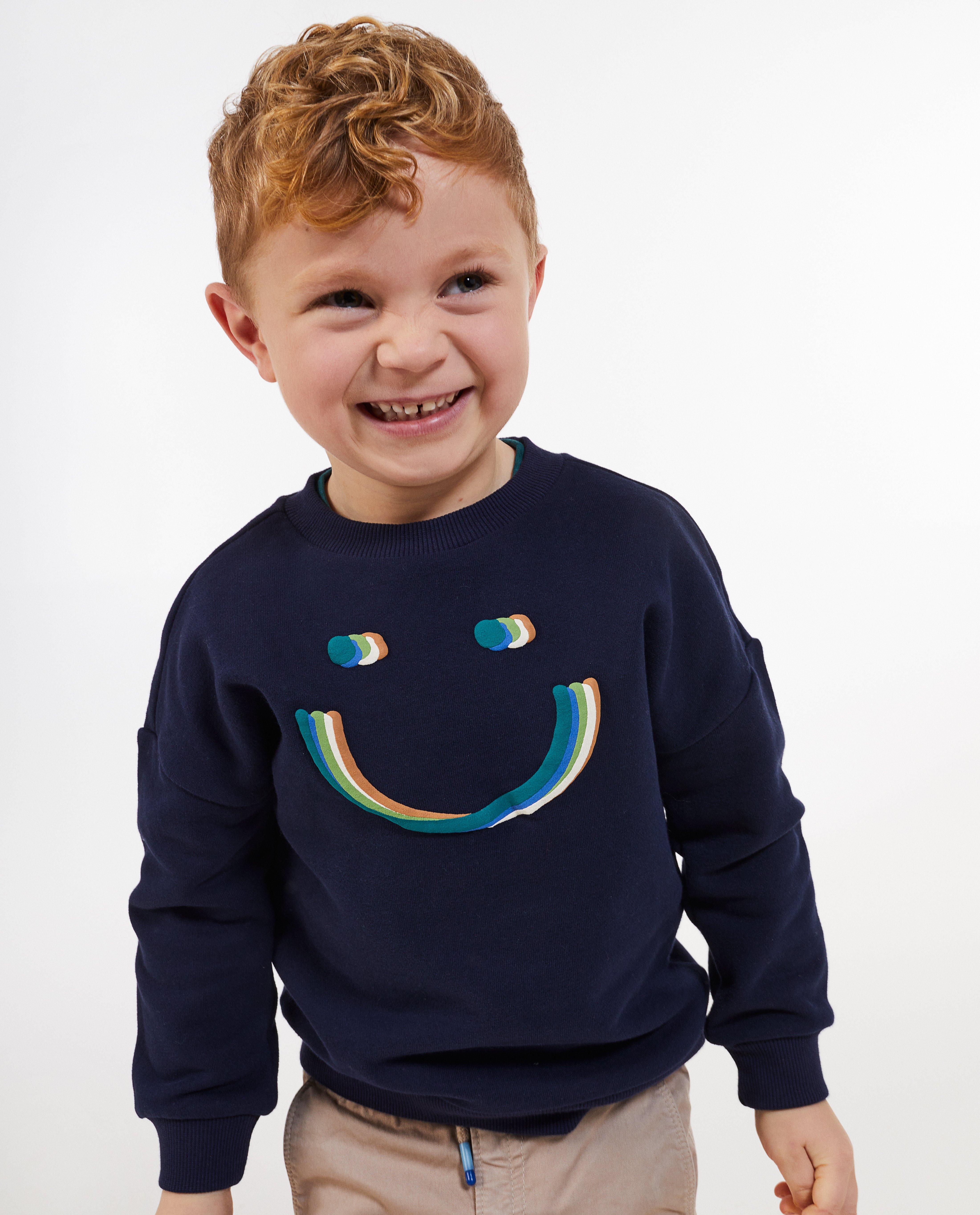 Sweater met reli&euml;fprint - Product Detail - donkerblauw - afbeelding nummer 1