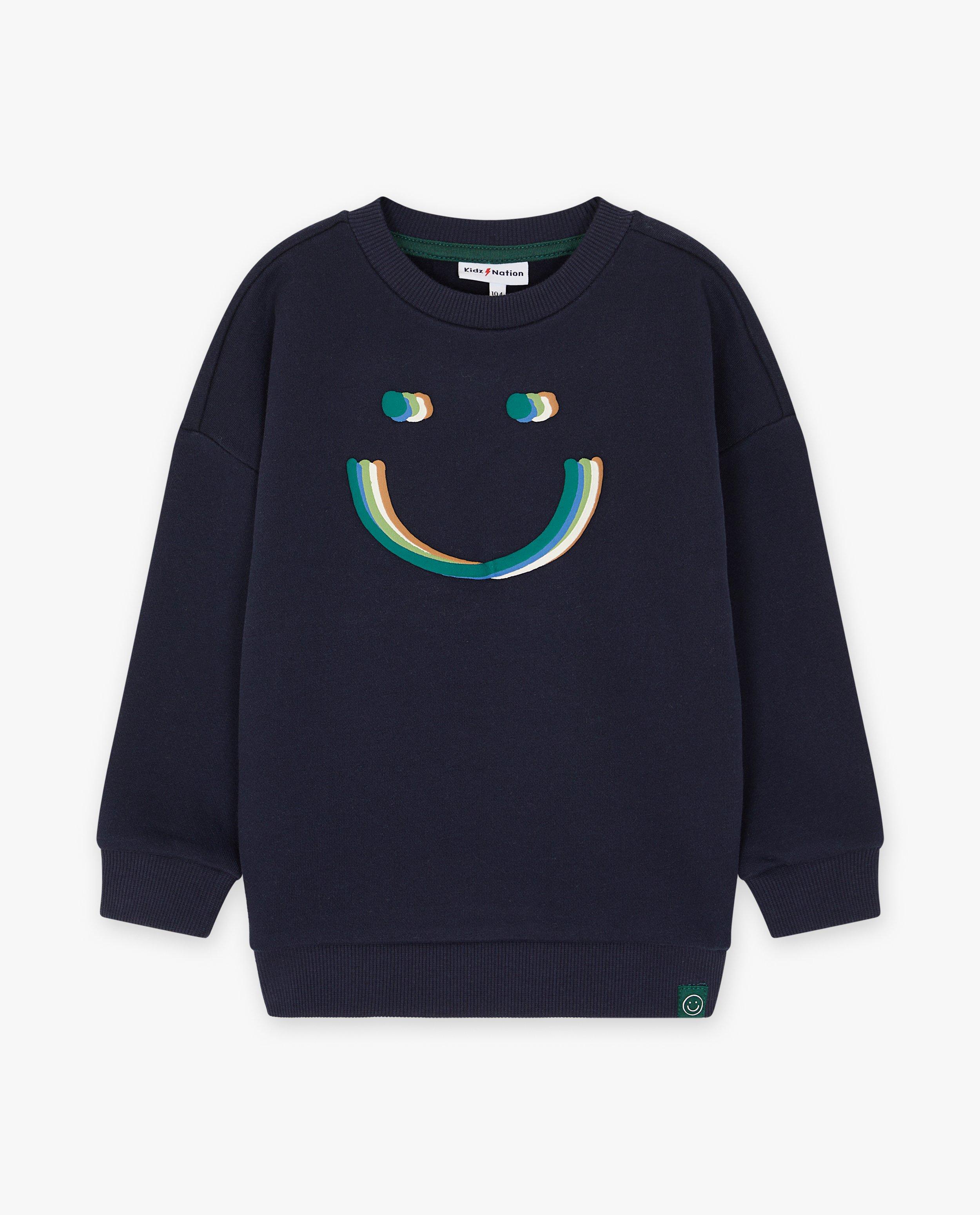 Sweater met reli&euml;fprint - Product Detail - donkerblauw - afbeelding nummer 3