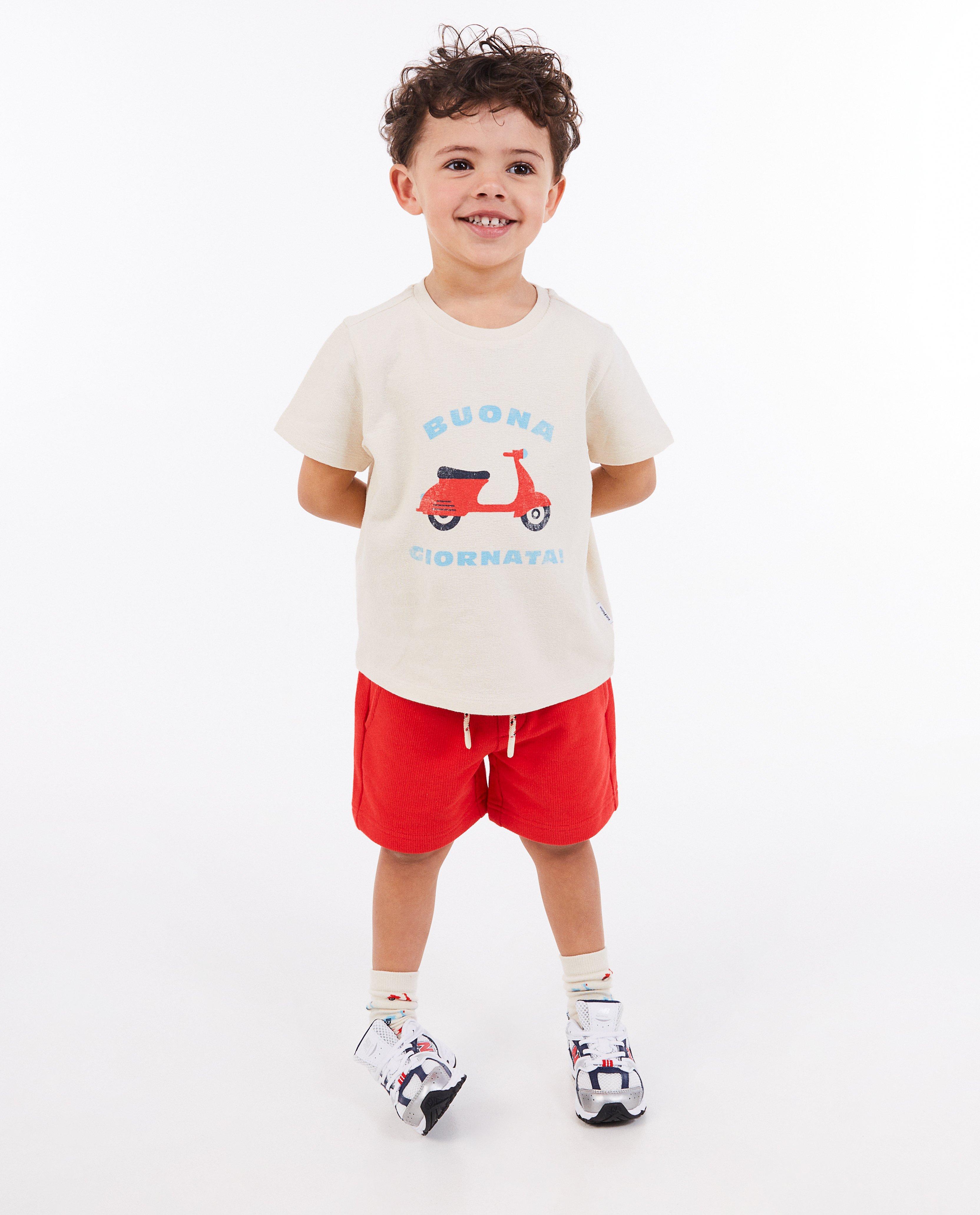 Shorten - Rode short met fijne rib