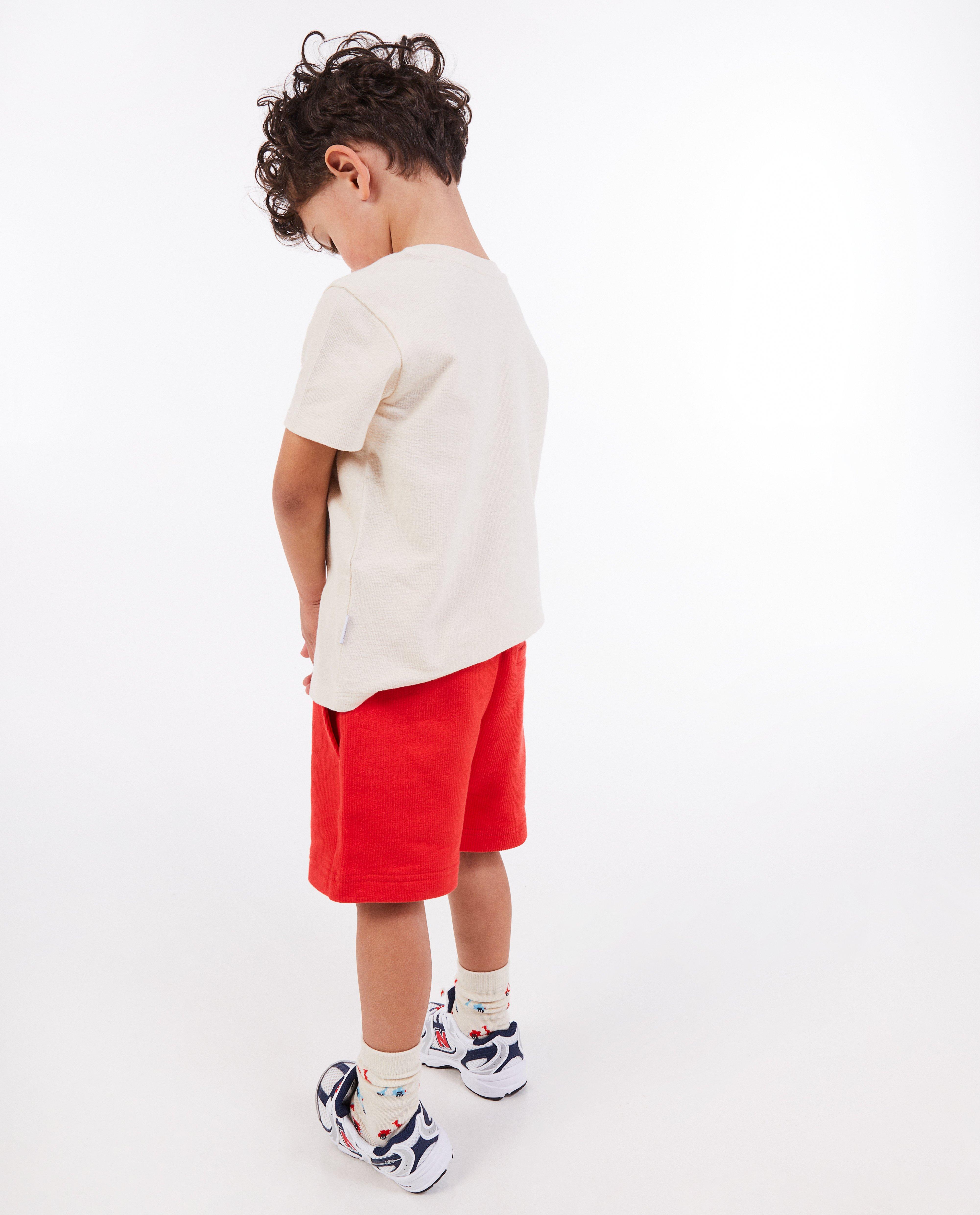 Shorten - Rode short met fijne rib