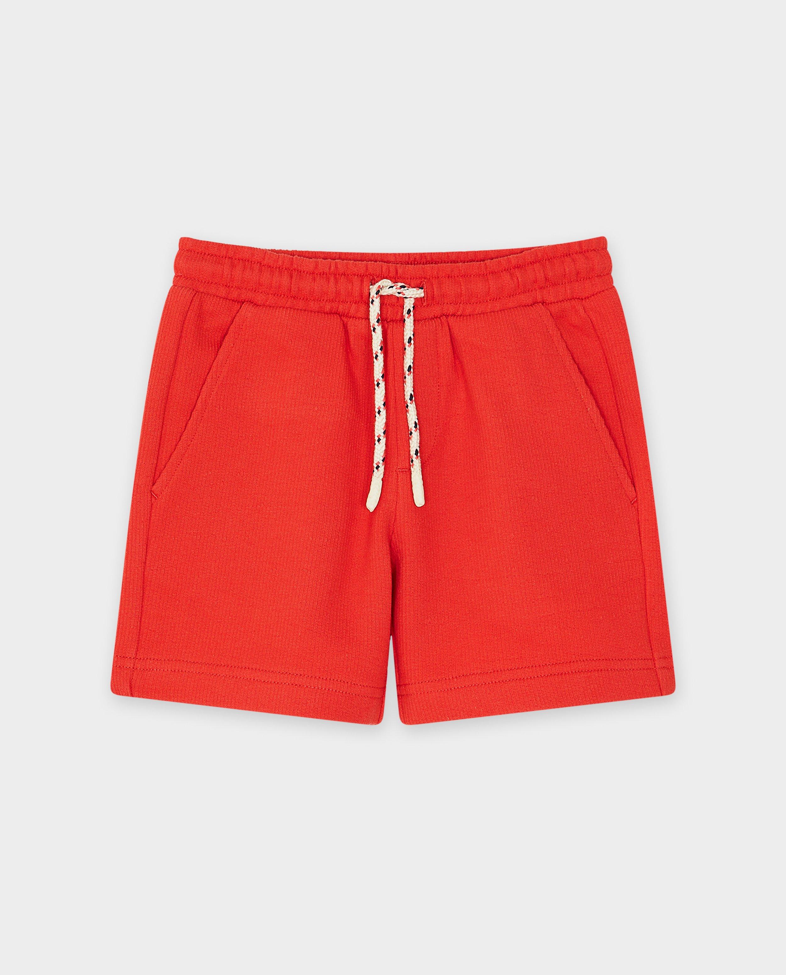 Shorten - Rode short met fijne rib