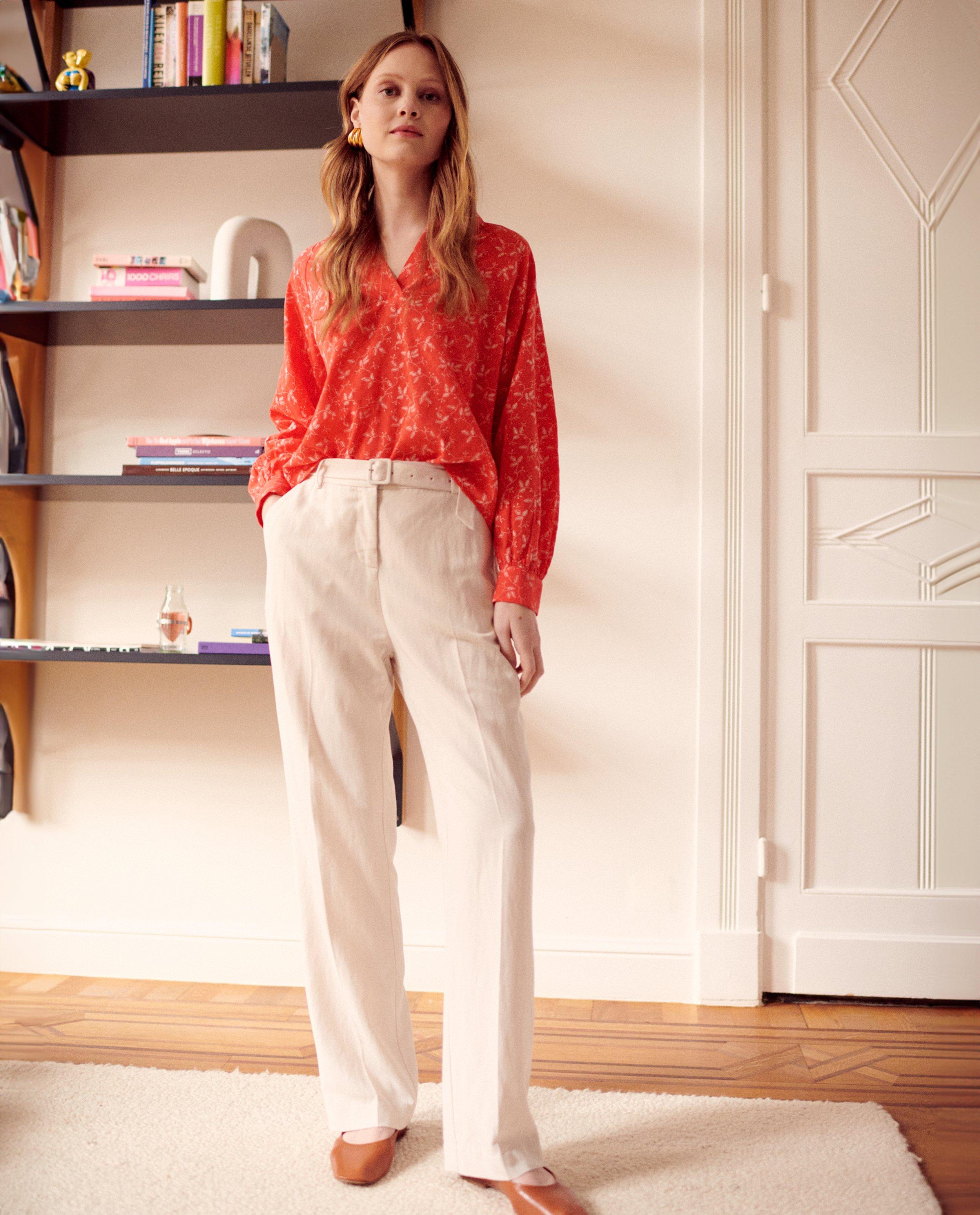 Beige broek met linnen - null - Thelma & Louise