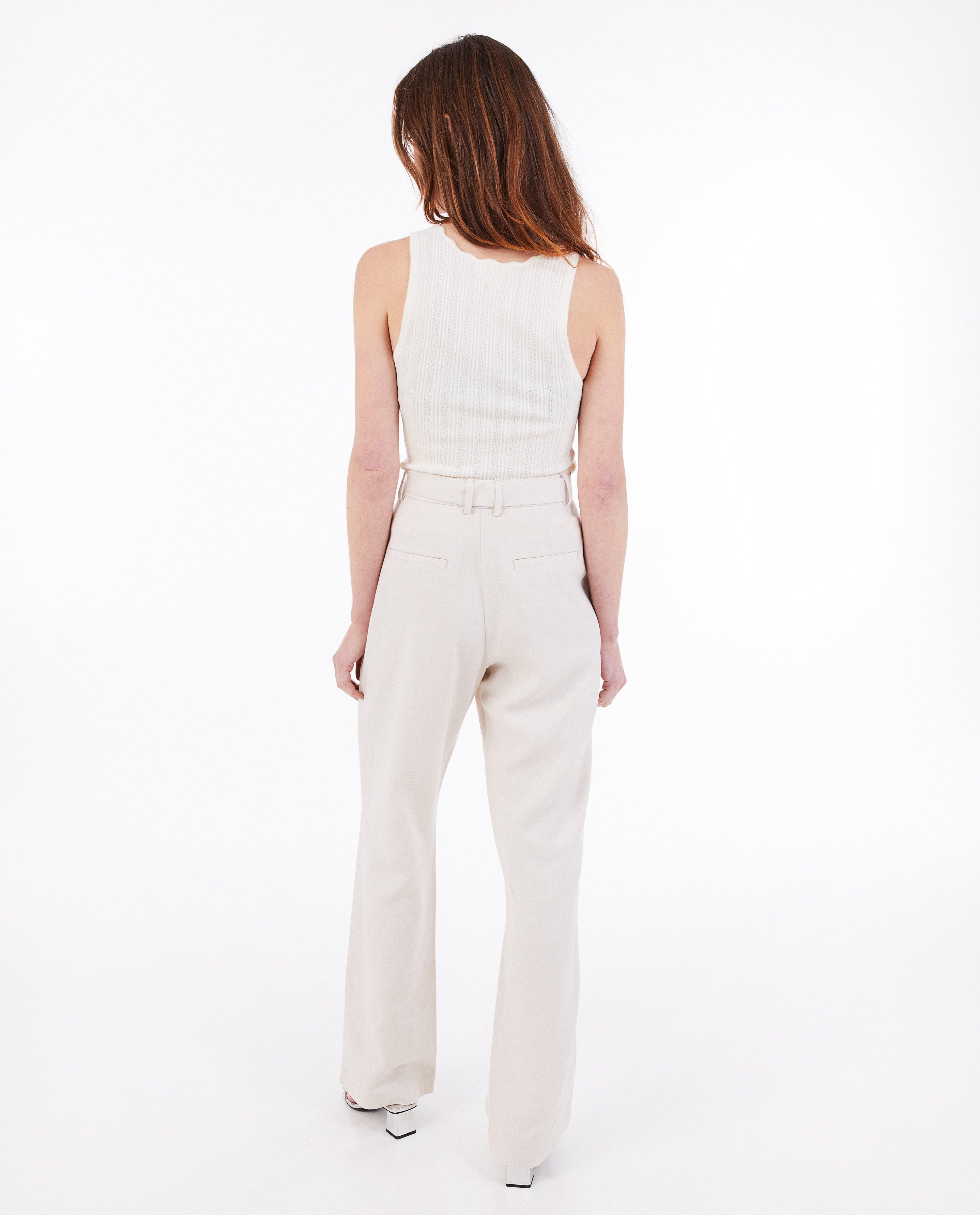 Broeken - Beige broek met linnen
