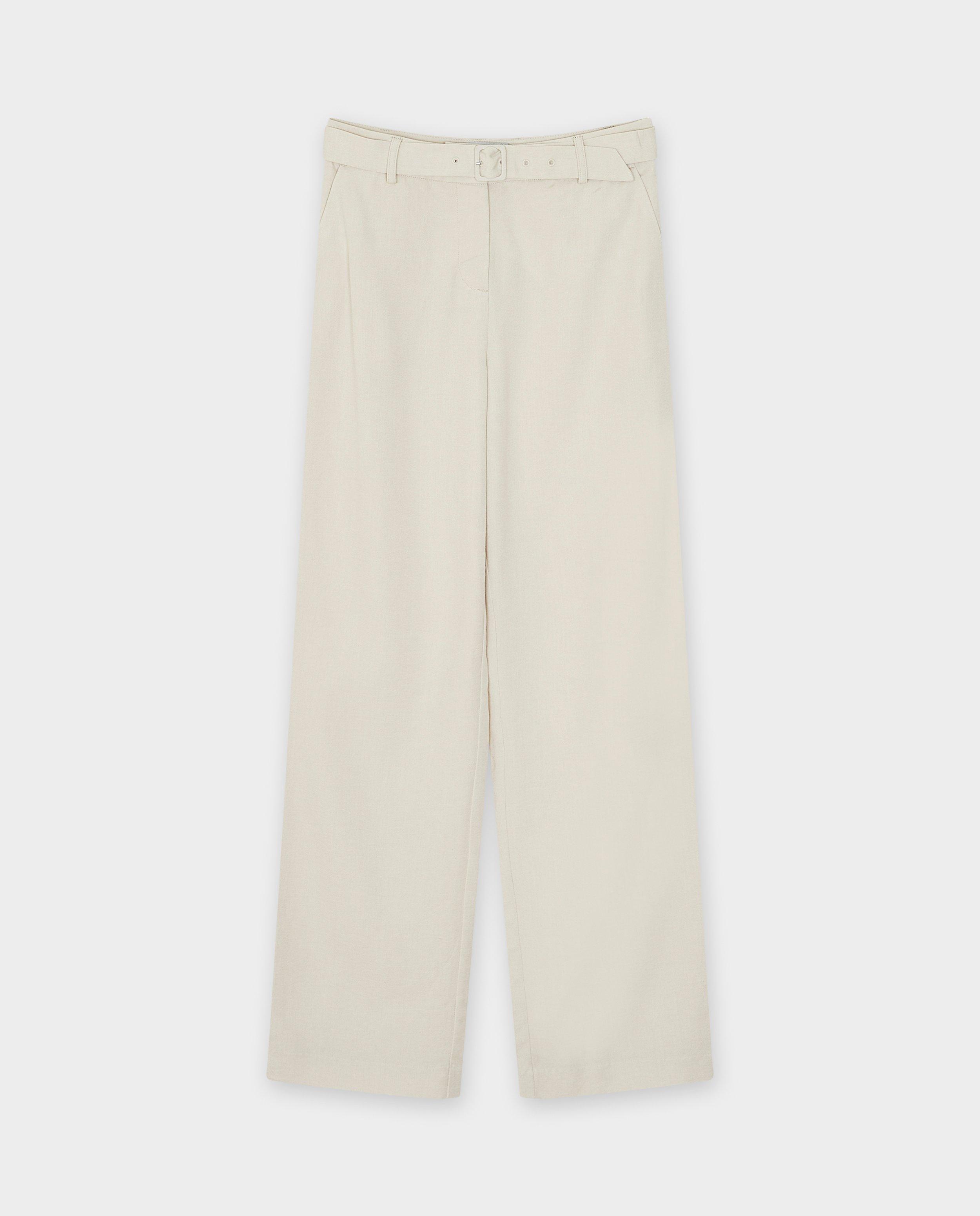 Broeken - Beige broek met linnen