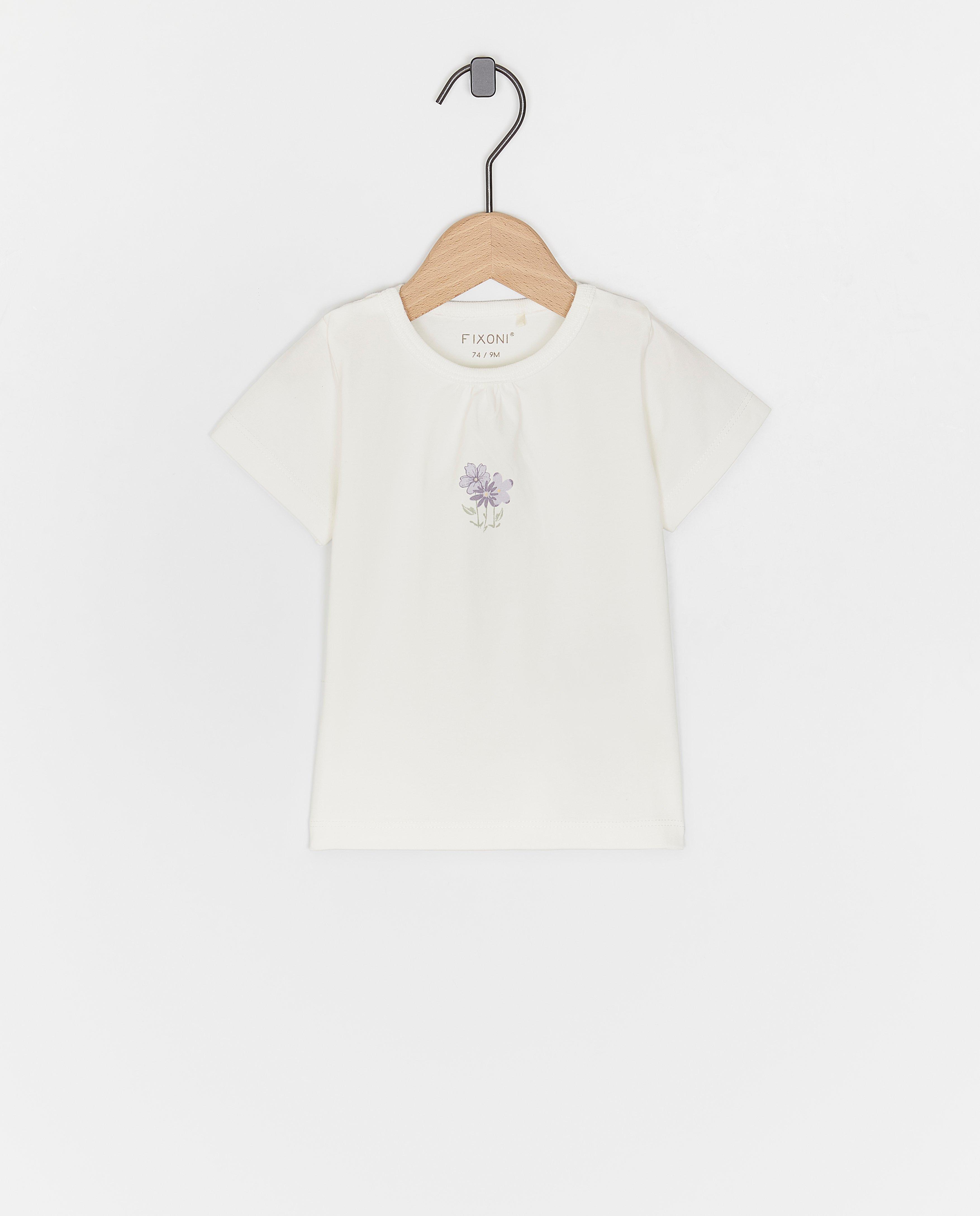 T-shirt fleuri - D&eacute;tails du produit - blanc - image num&eacute;ro 1