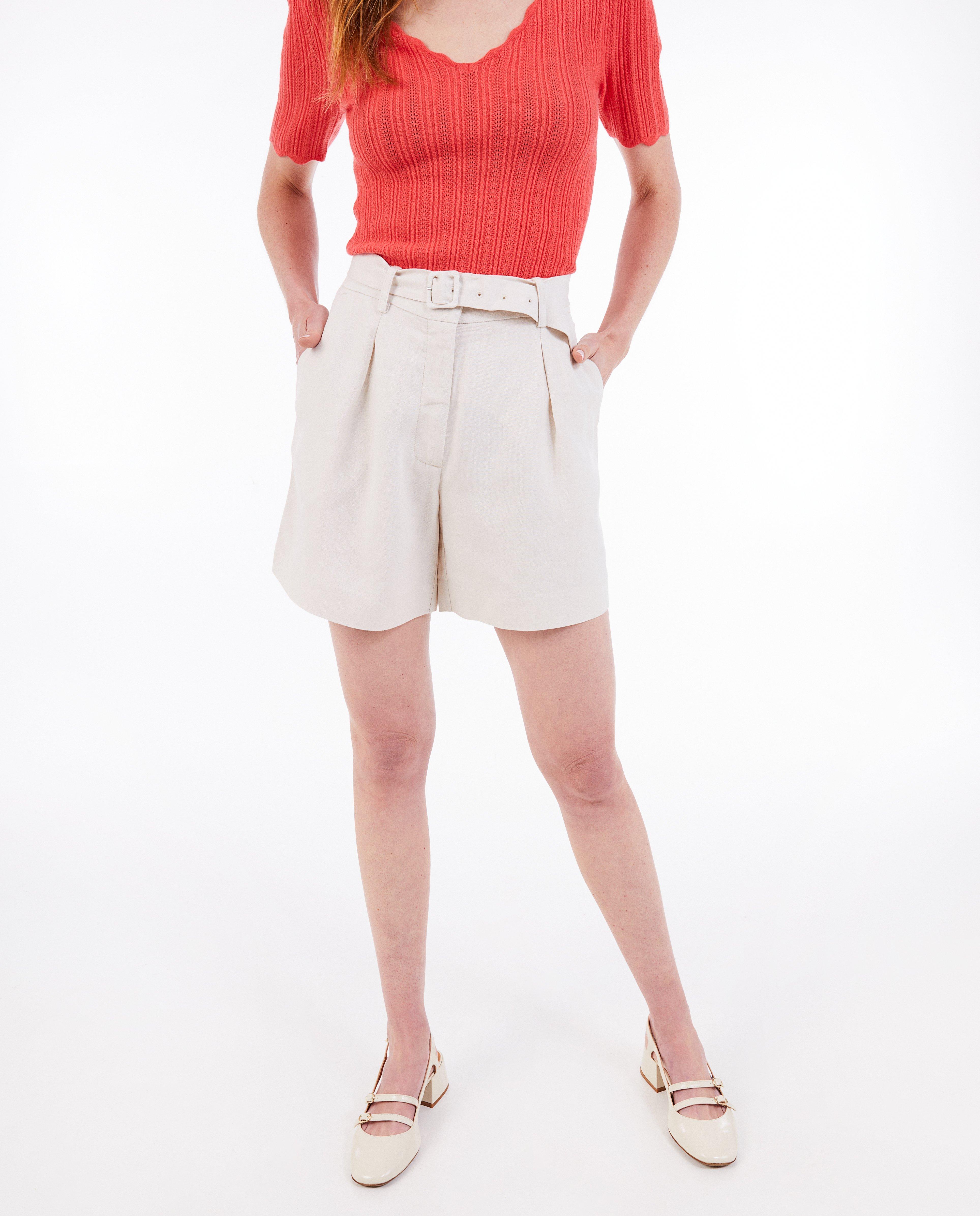 Shorts - Short beige en lin