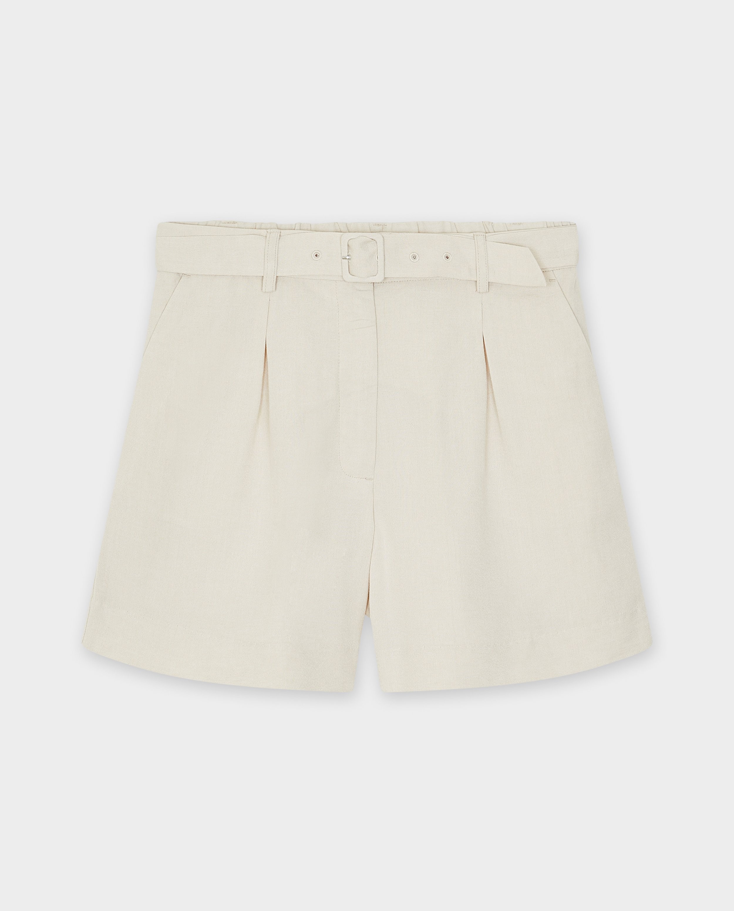 Shorts - Short beige en lin