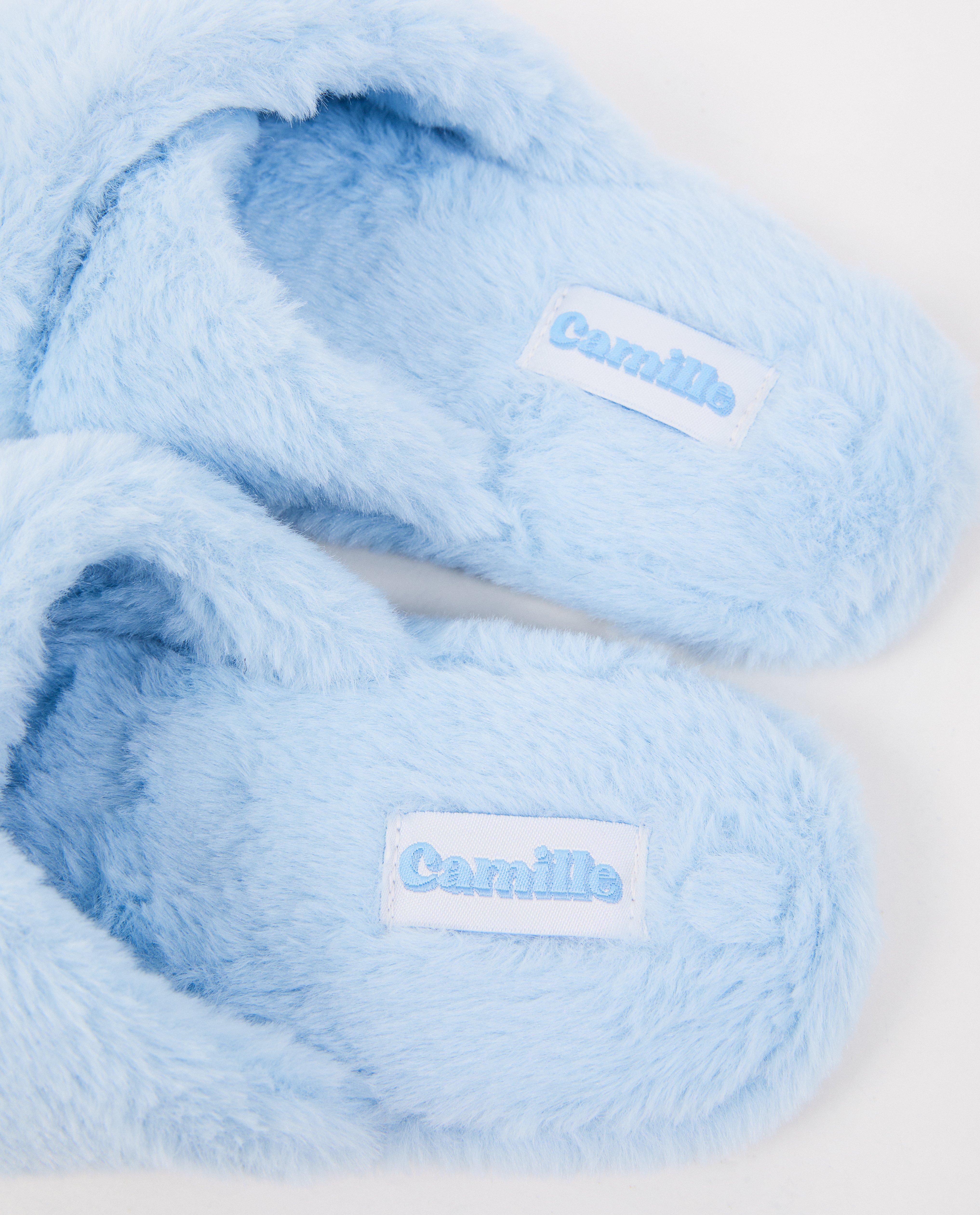 Tongs duveteux, pointure 31-40 - D&eacute;tails du produit - bleu clair - image num&eacute;ro 4