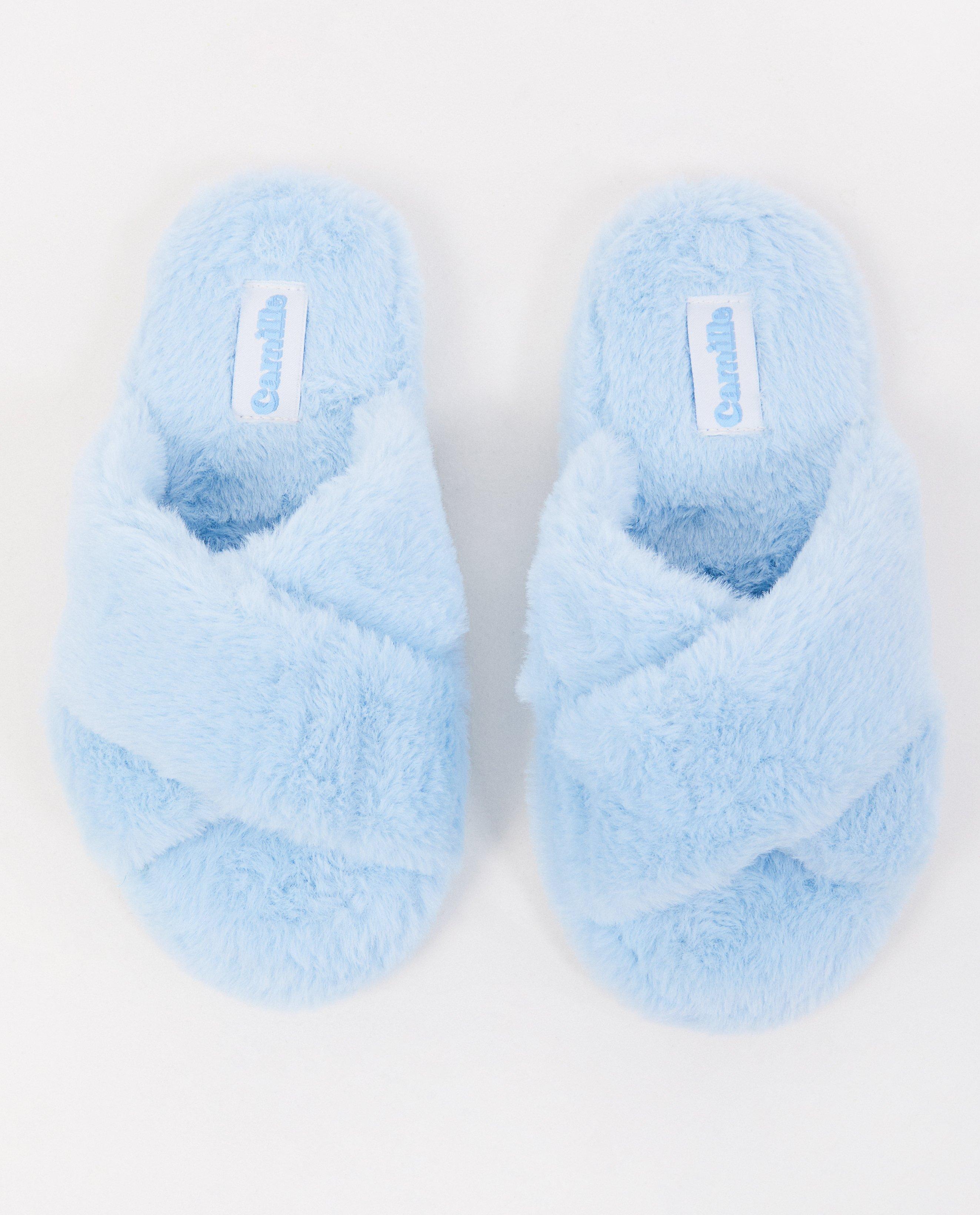 Tongs duveteux, pointure 31-40 - D&eacute;tails du produit - bleu clair - image num&eacute;ro 2