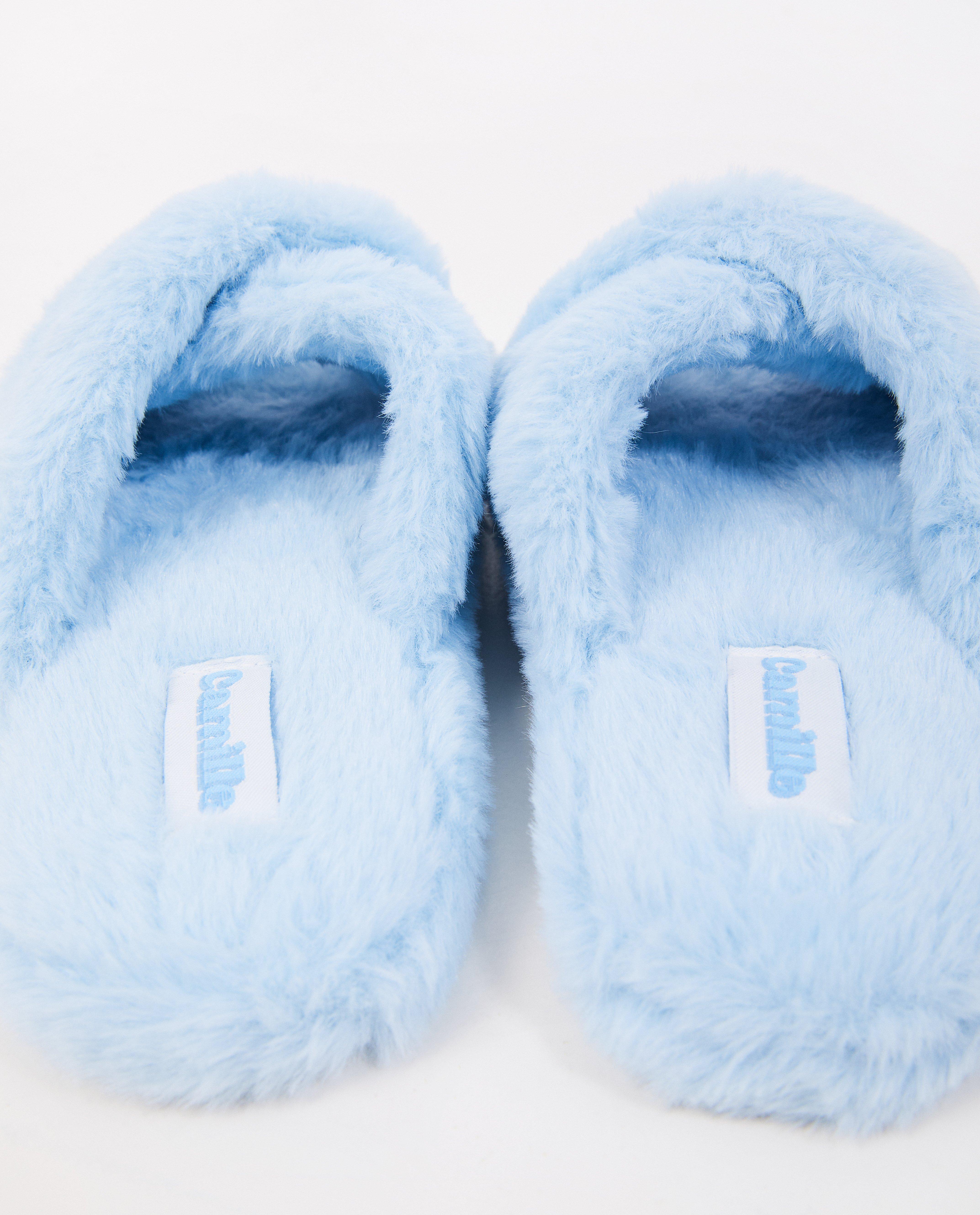 Tongs duveteux, pointure 31-40 - D&eacute;tails du produit - bleu clair - image num&eacute;ro 3