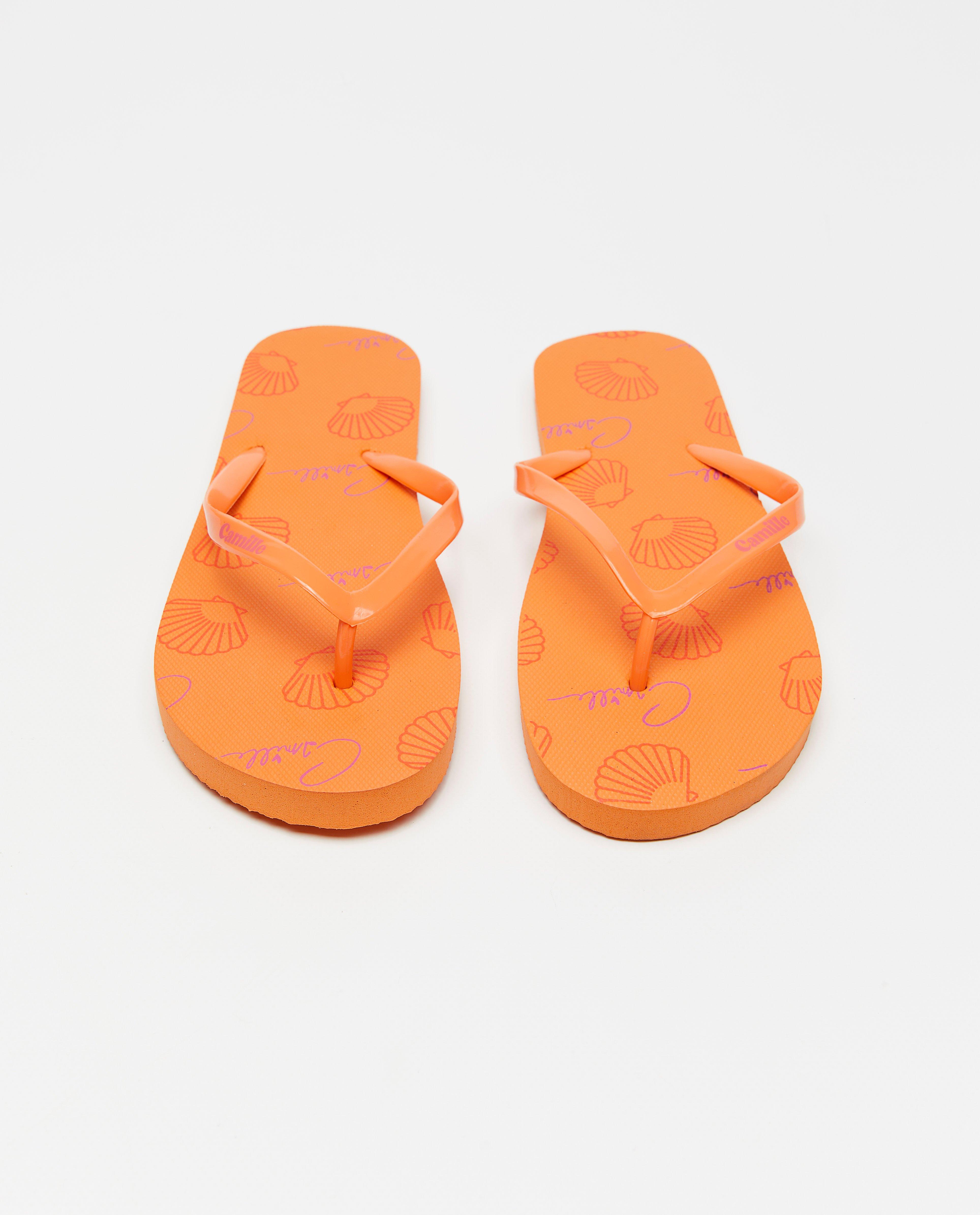 Tongs &agrave; imprim&eacute;, pointure&nbsp;31-40 - D&eacute;tails du produit - orange clair - image num&eacute;ro 2