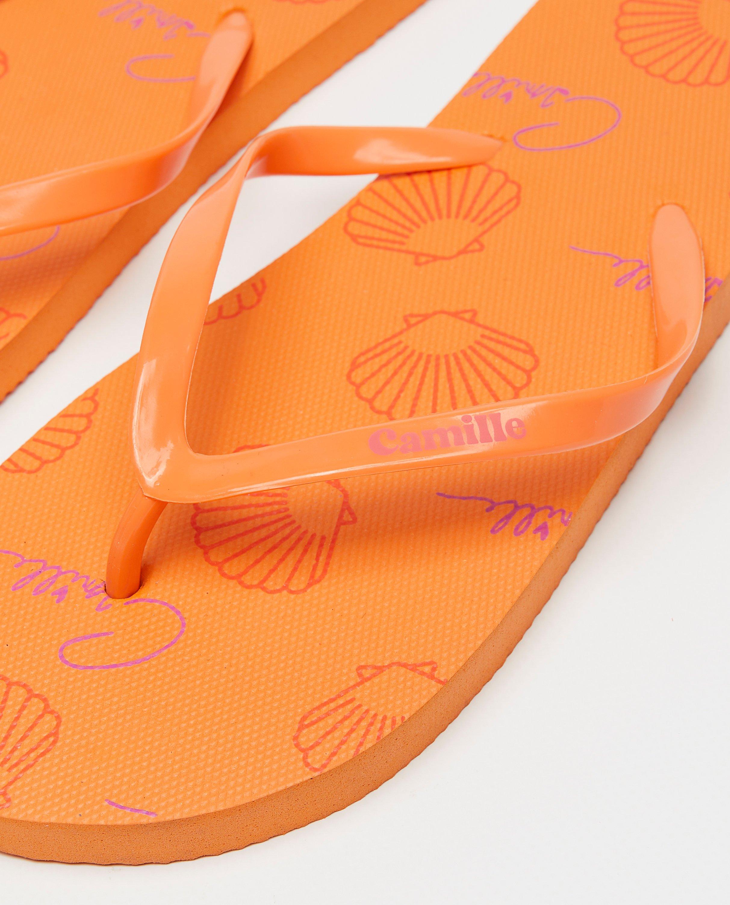 Tongs &agrave; imprim&eacute;, pointure&nbsp;31-40 - D&eacute;tails du produit - orange clair - image num&eacute;ro 3