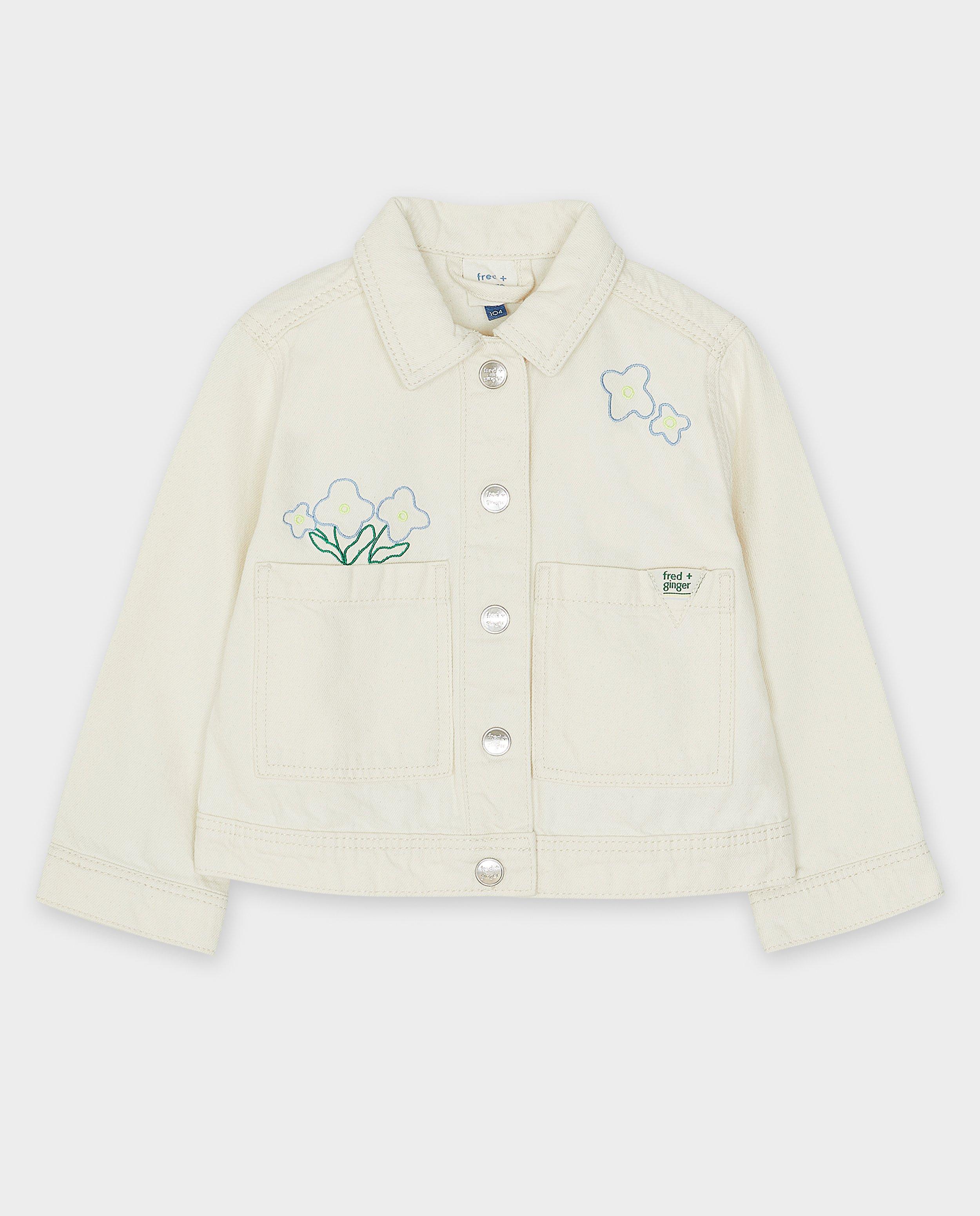 Blazers - Jeansvest met geborduurde bloemen