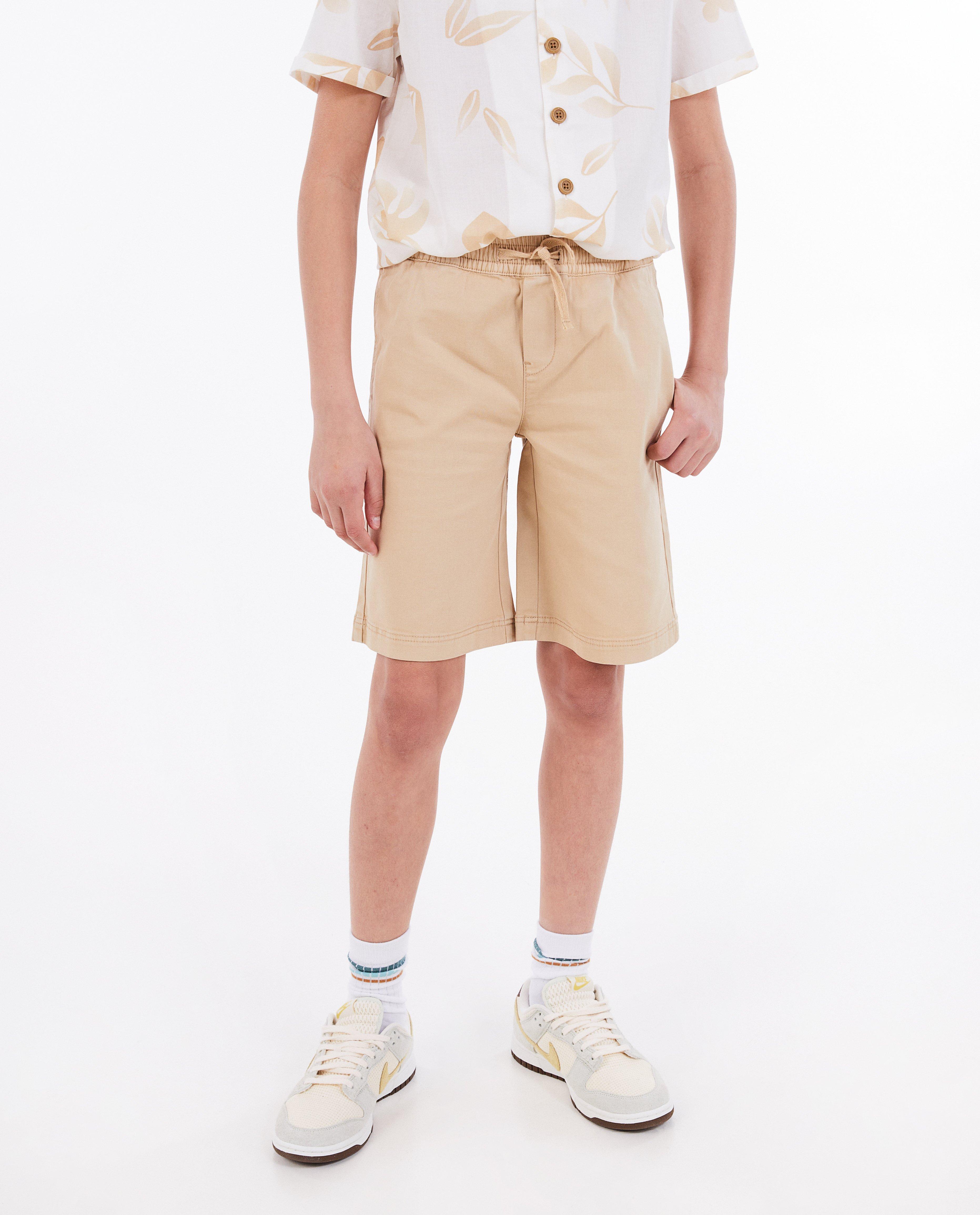 Shorten - Lichtbruine short, straight fit