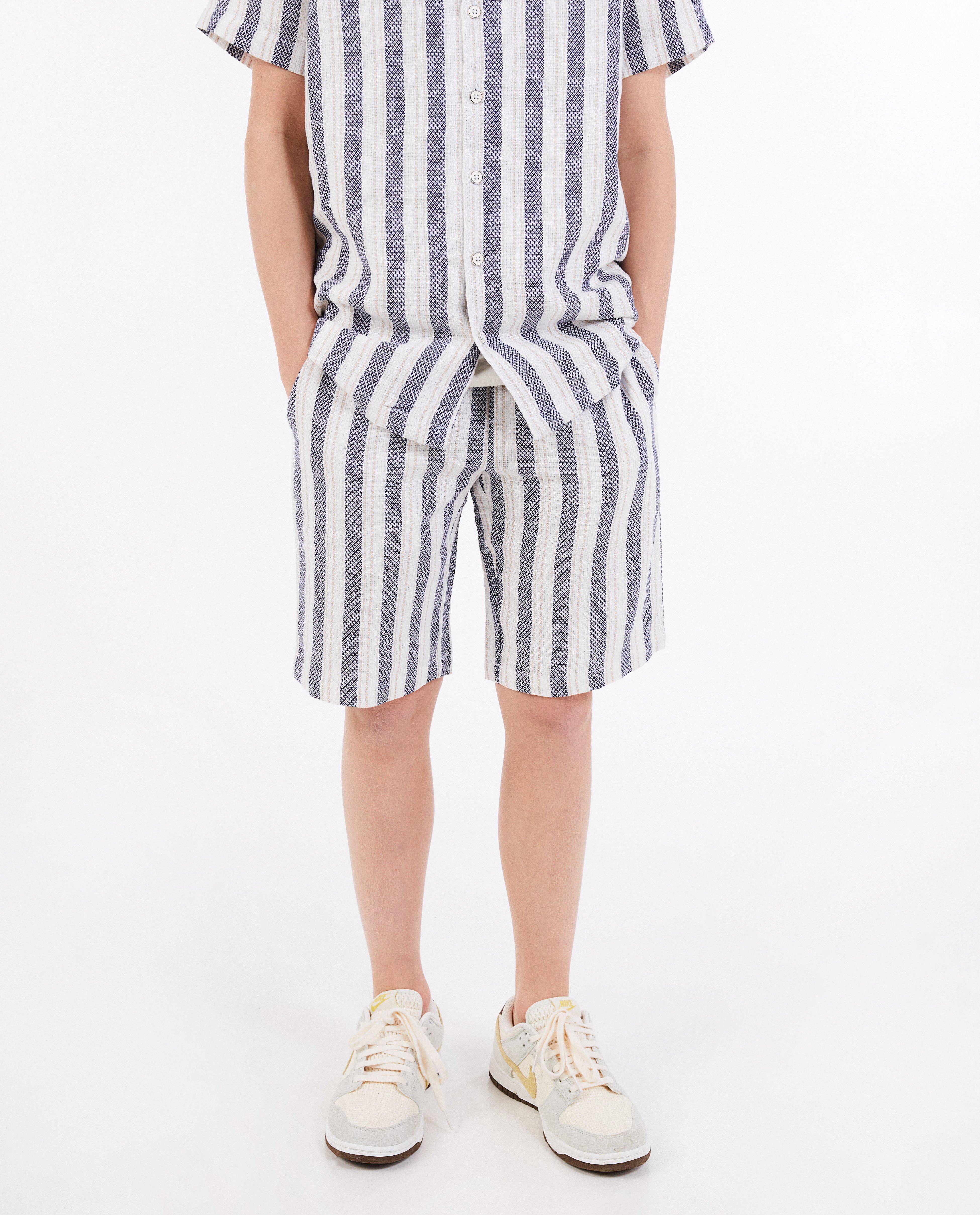 Short en lin, 7-14 ans - D&eacute;tails du produit - bleu - image num&eacute;ro 3