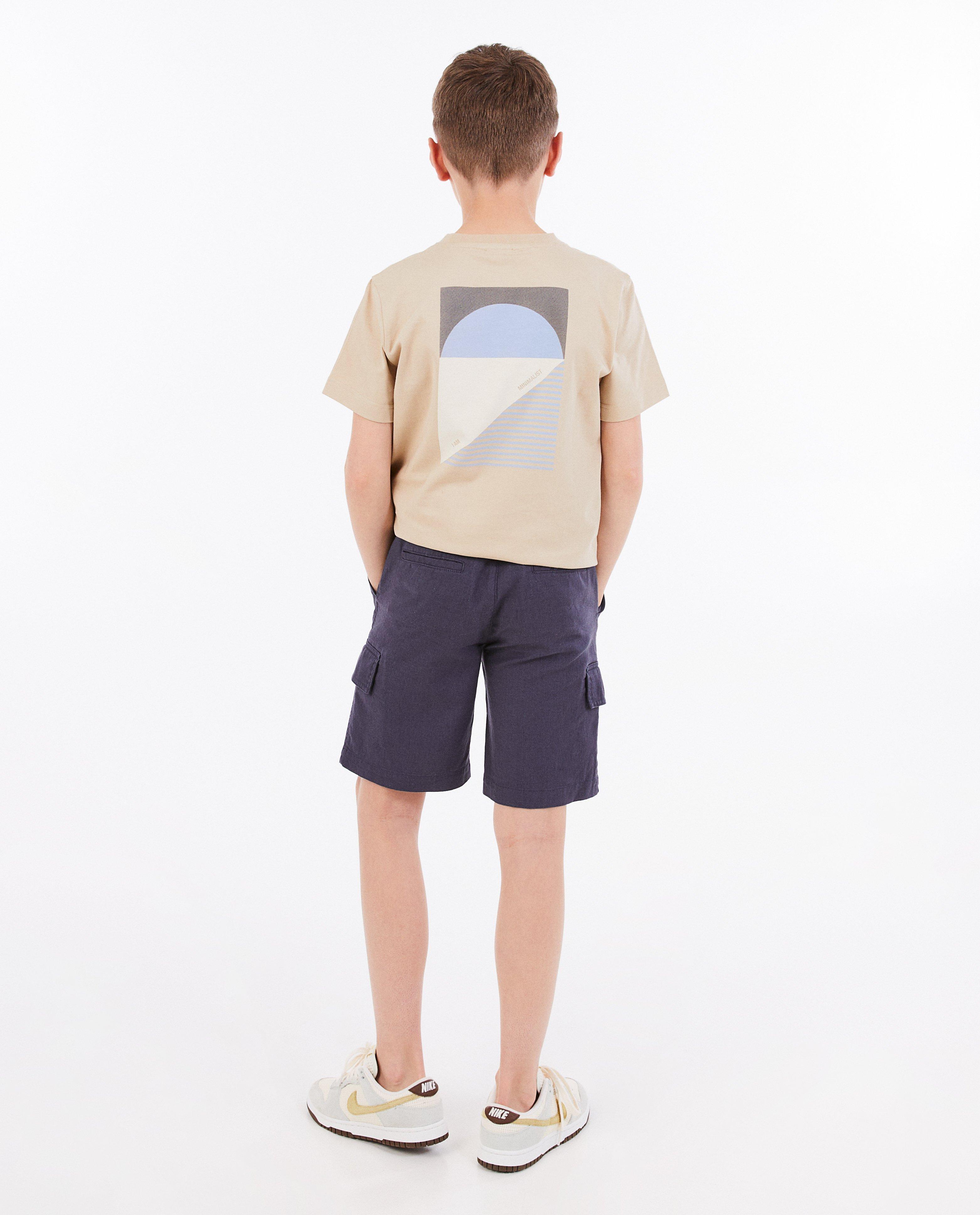Shorten - Short met linnen, cargo fit, 7-14 jaar