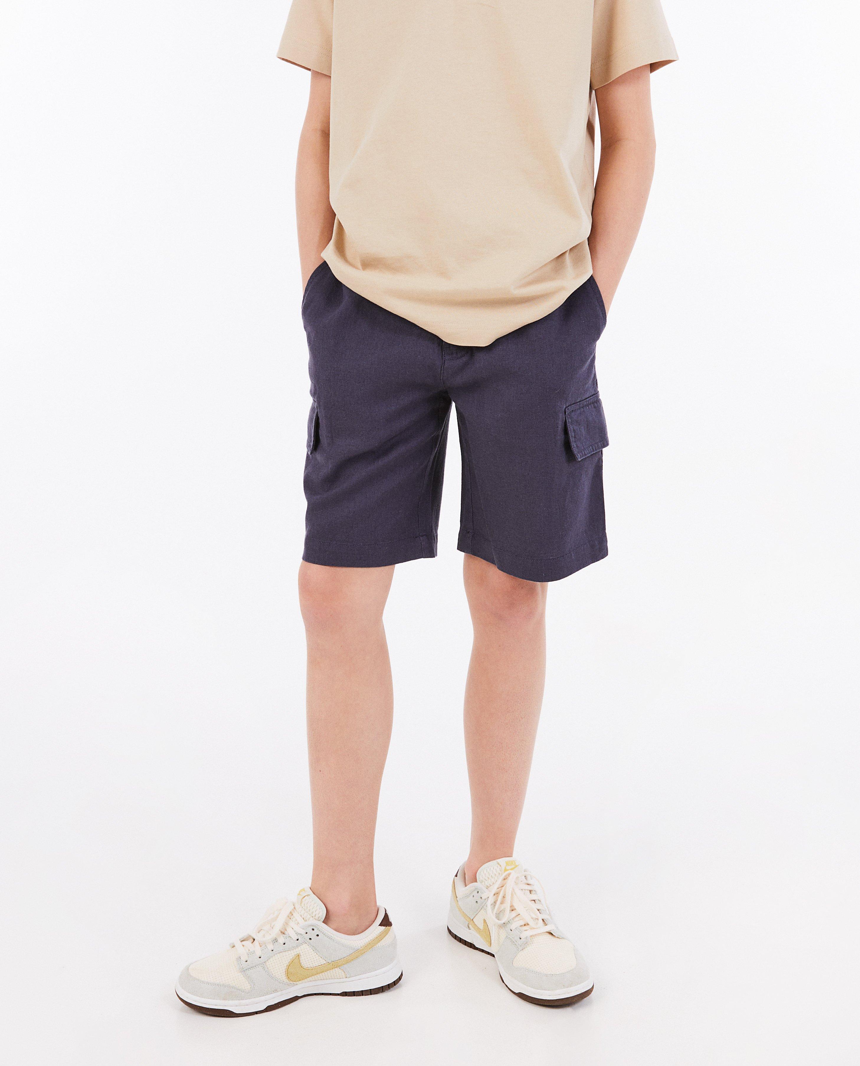 Shorten - Short met linnen, cargo fit, 7-14 jaar