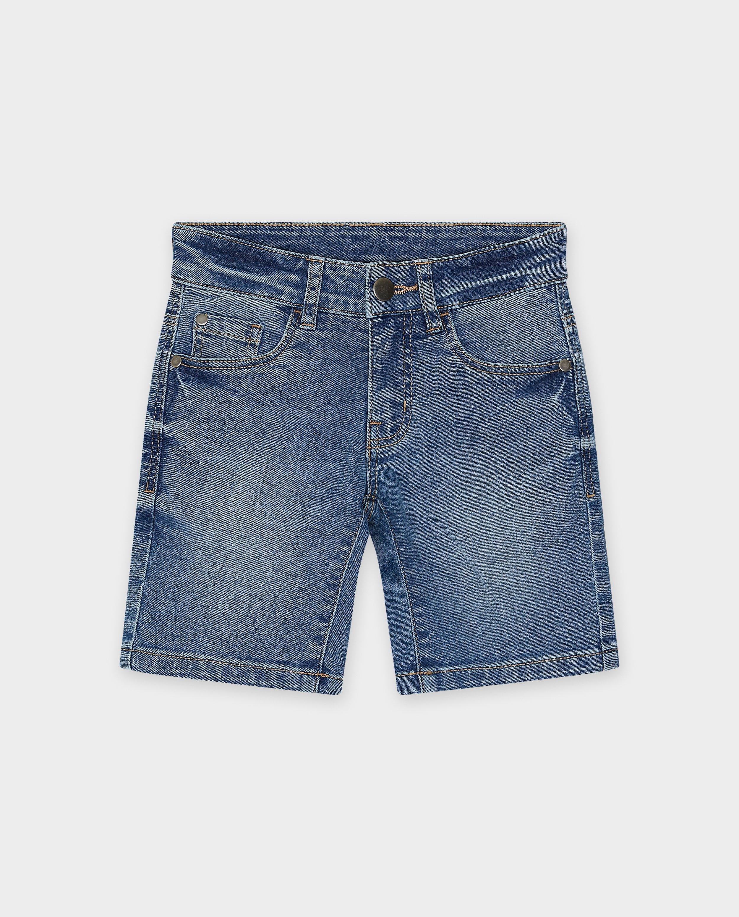 Jeansshort met verwassen look - null - Besties