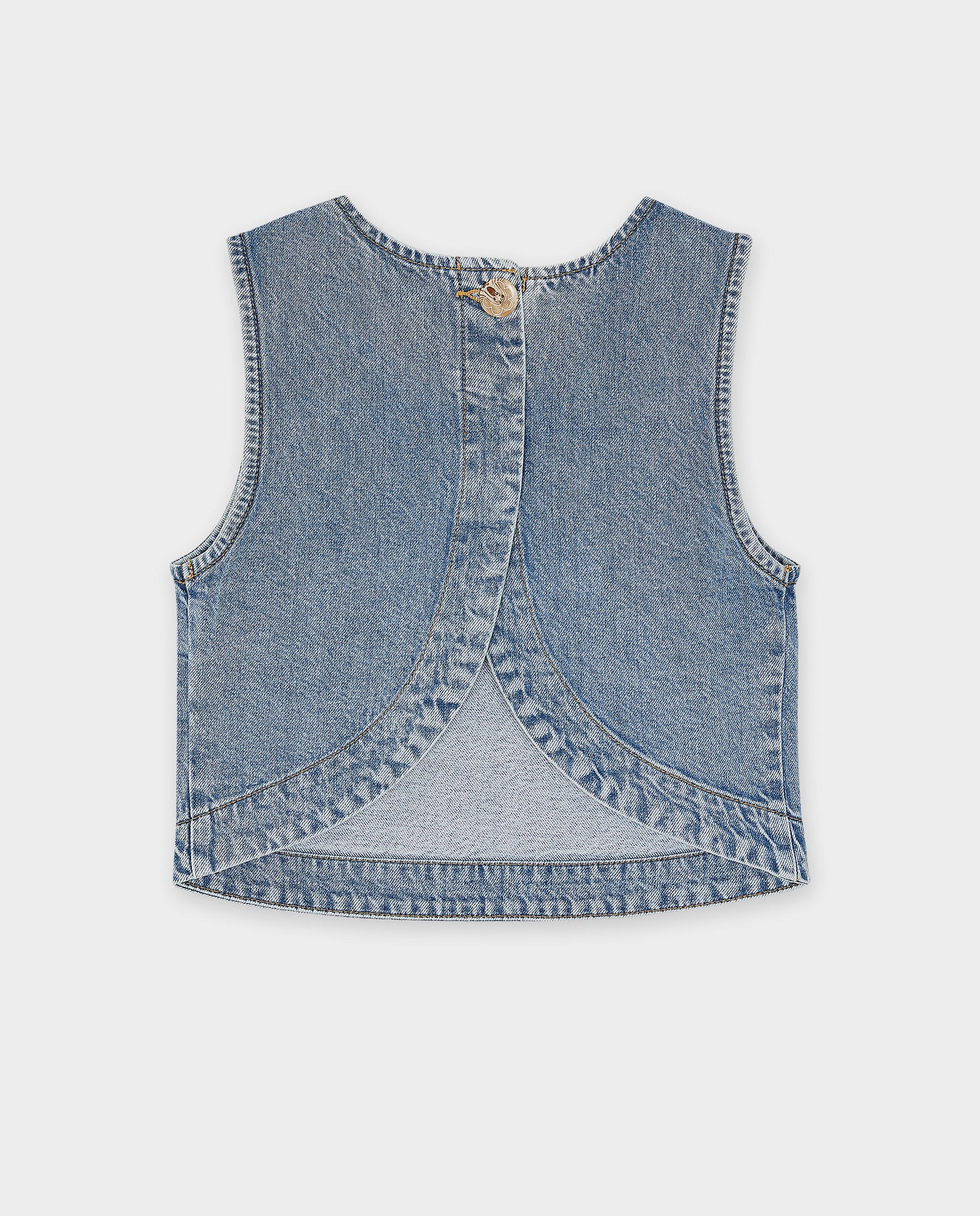 Top bleu en jeans - D&eacute;tails du produit - bleu - image num&eacute;ro 6