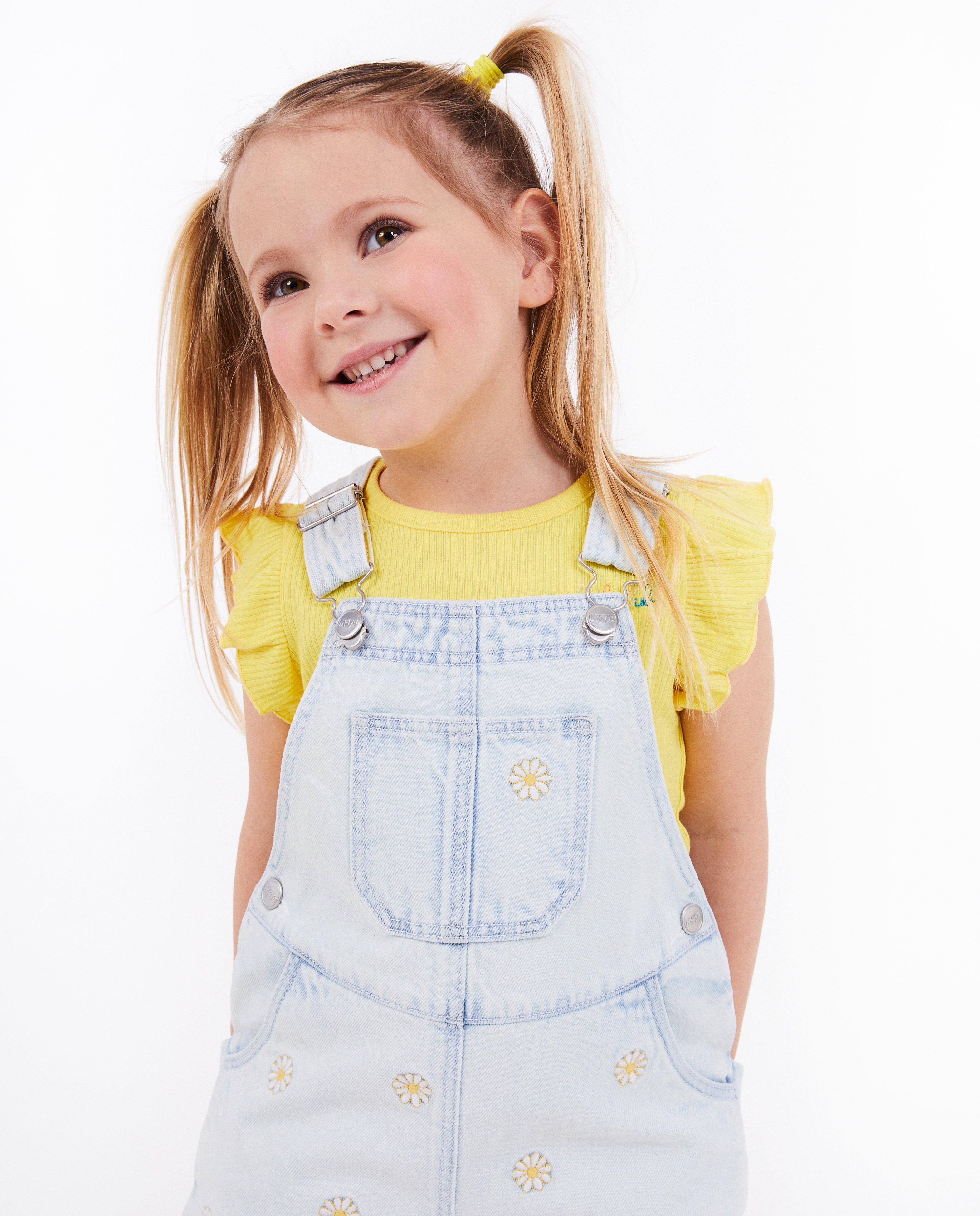 Jeanssalopette met geborduurde bloemen - Product Detail - lichtblauw - afbeelding nummer 2