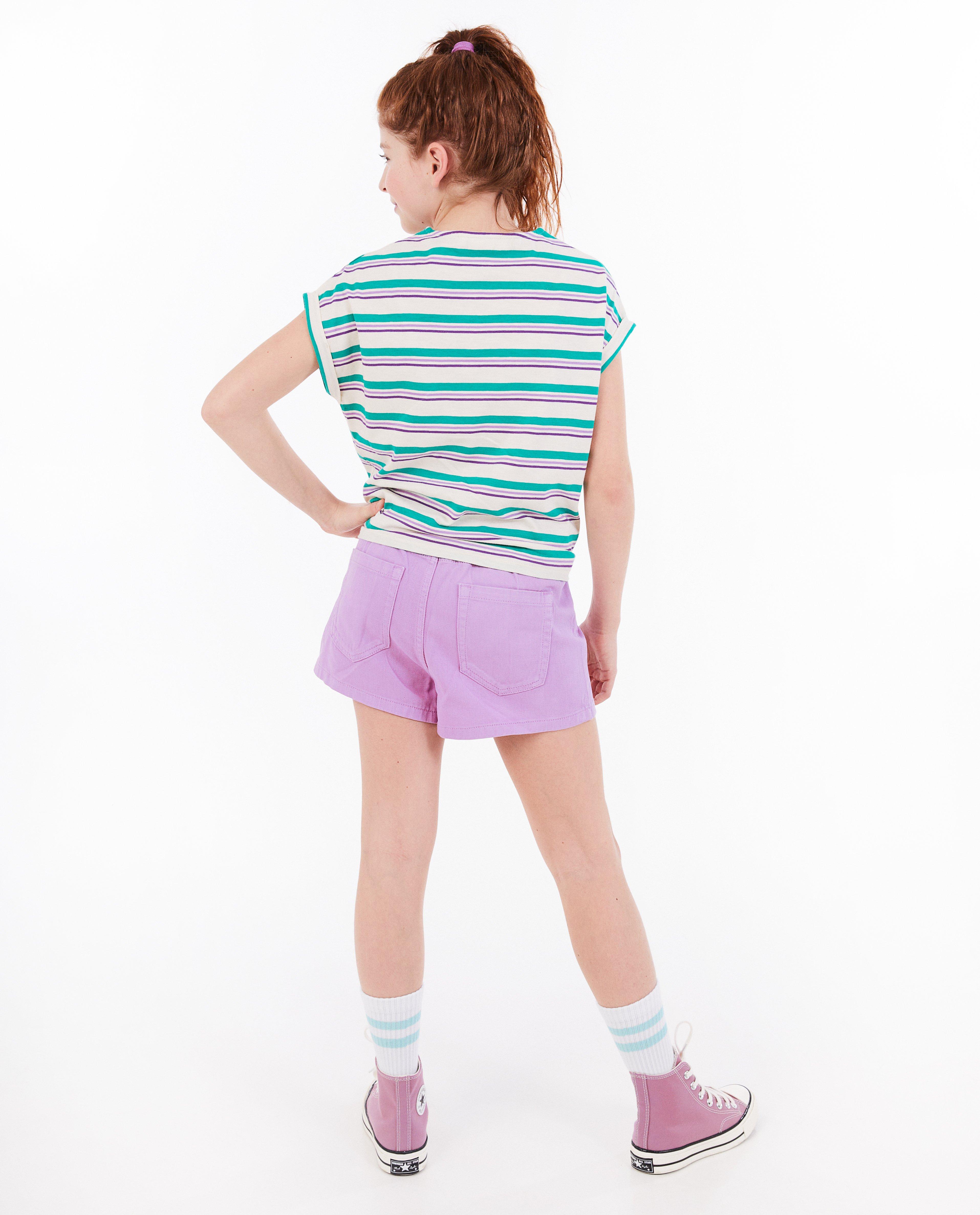 Shorten - Roze jeansshort, mom fit
