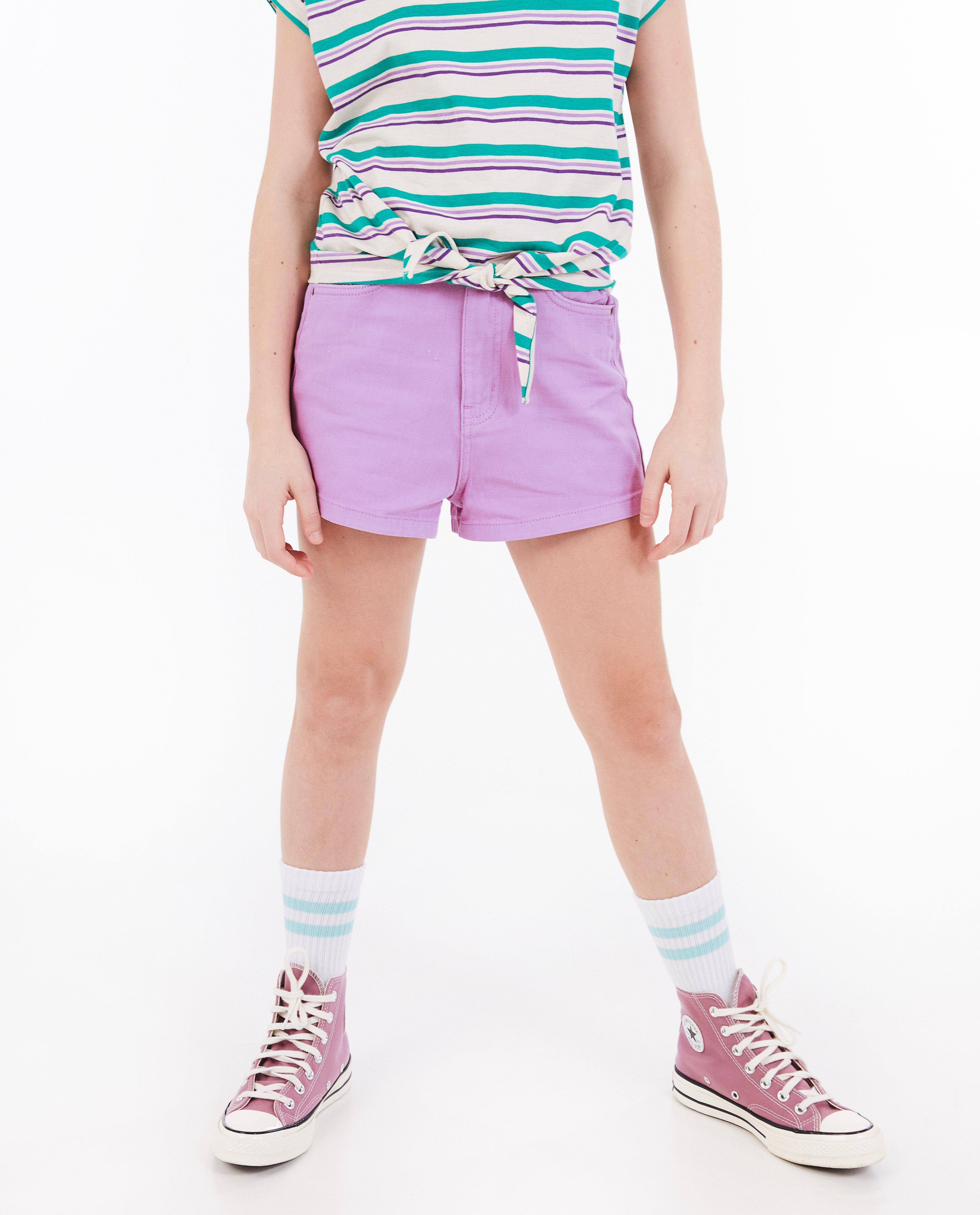 Shorten - Roze jeansshort, mom fit