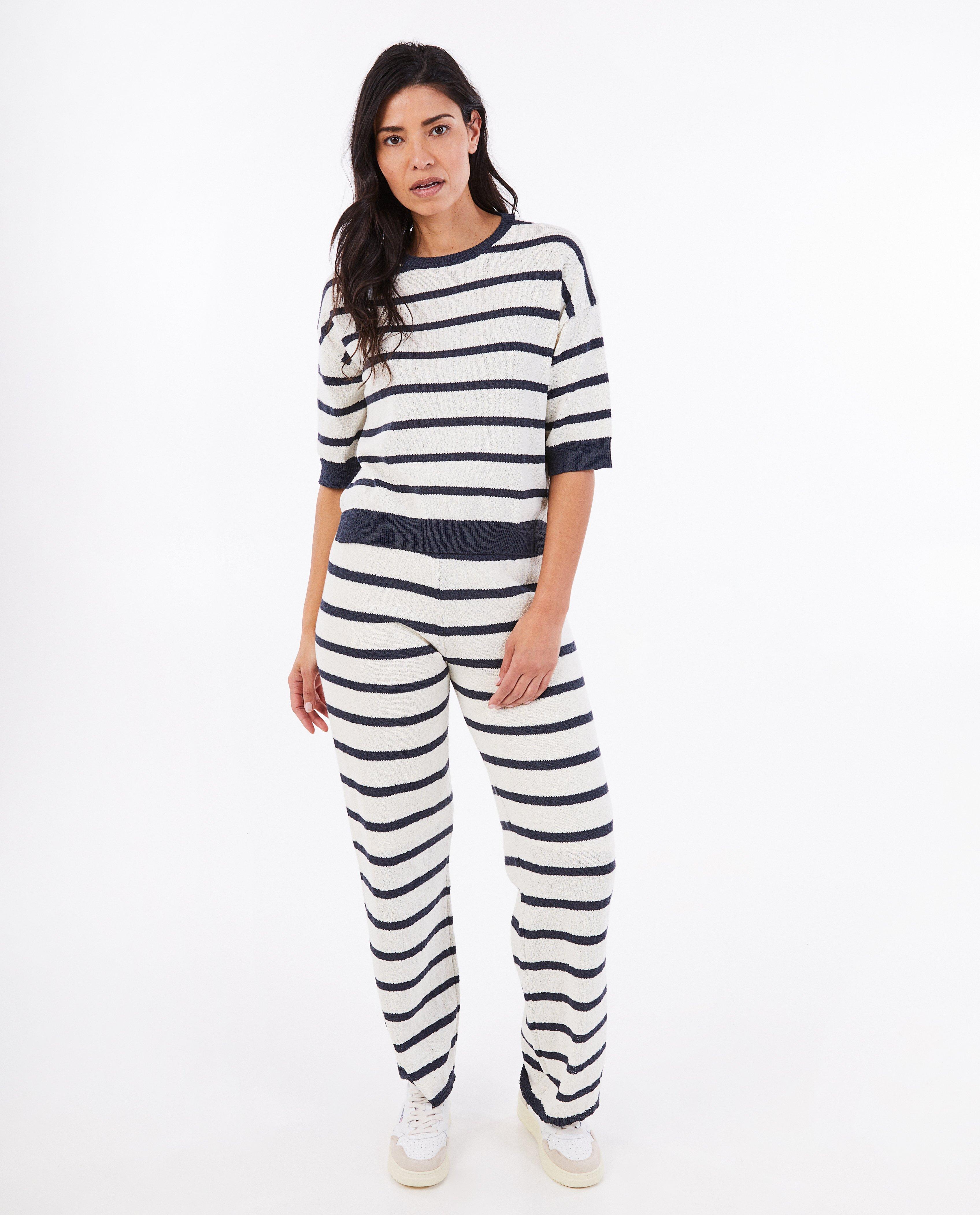 Gebreide broek met structuur, dames - null - I AM