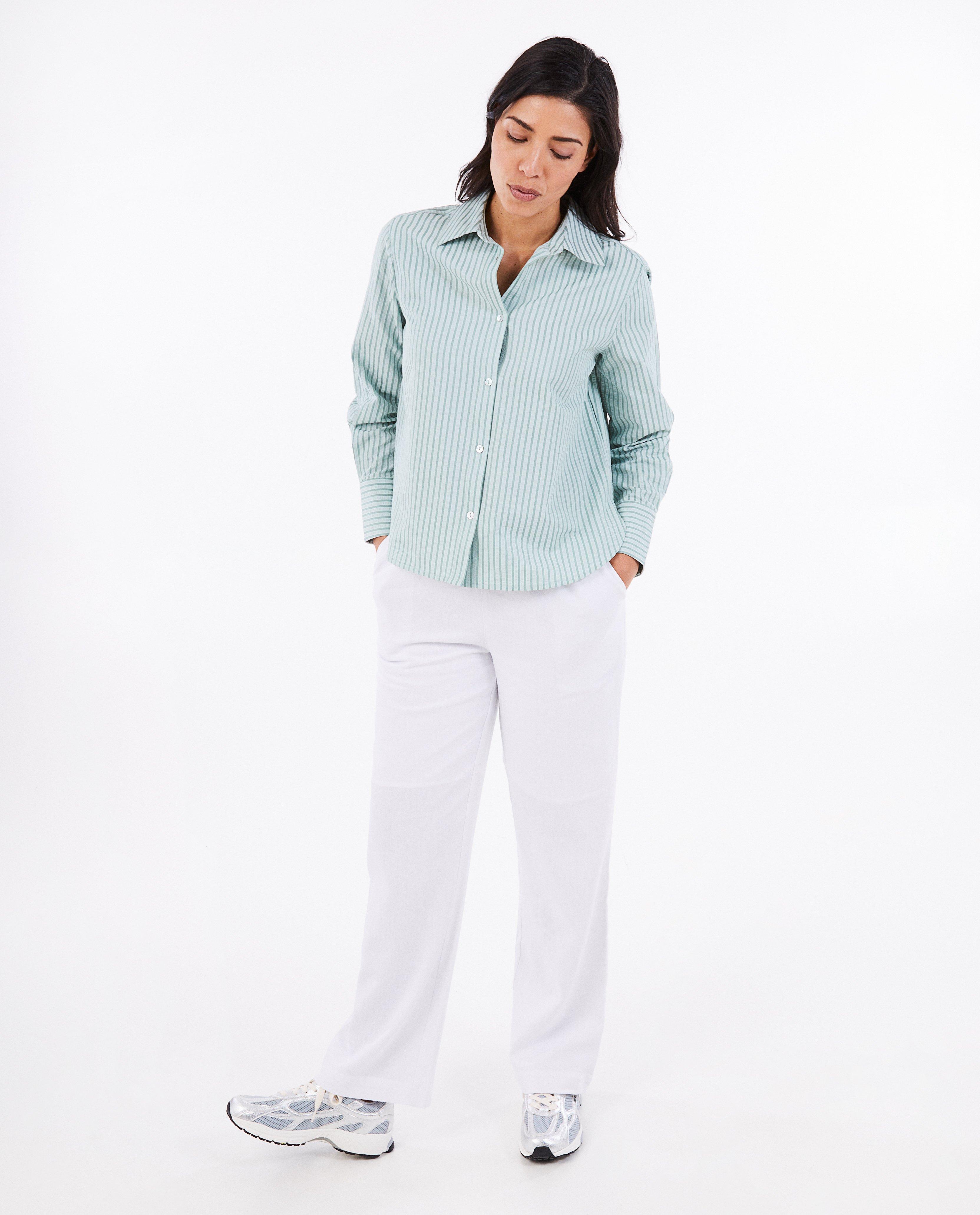 Witte broek met linnen - null - Sora