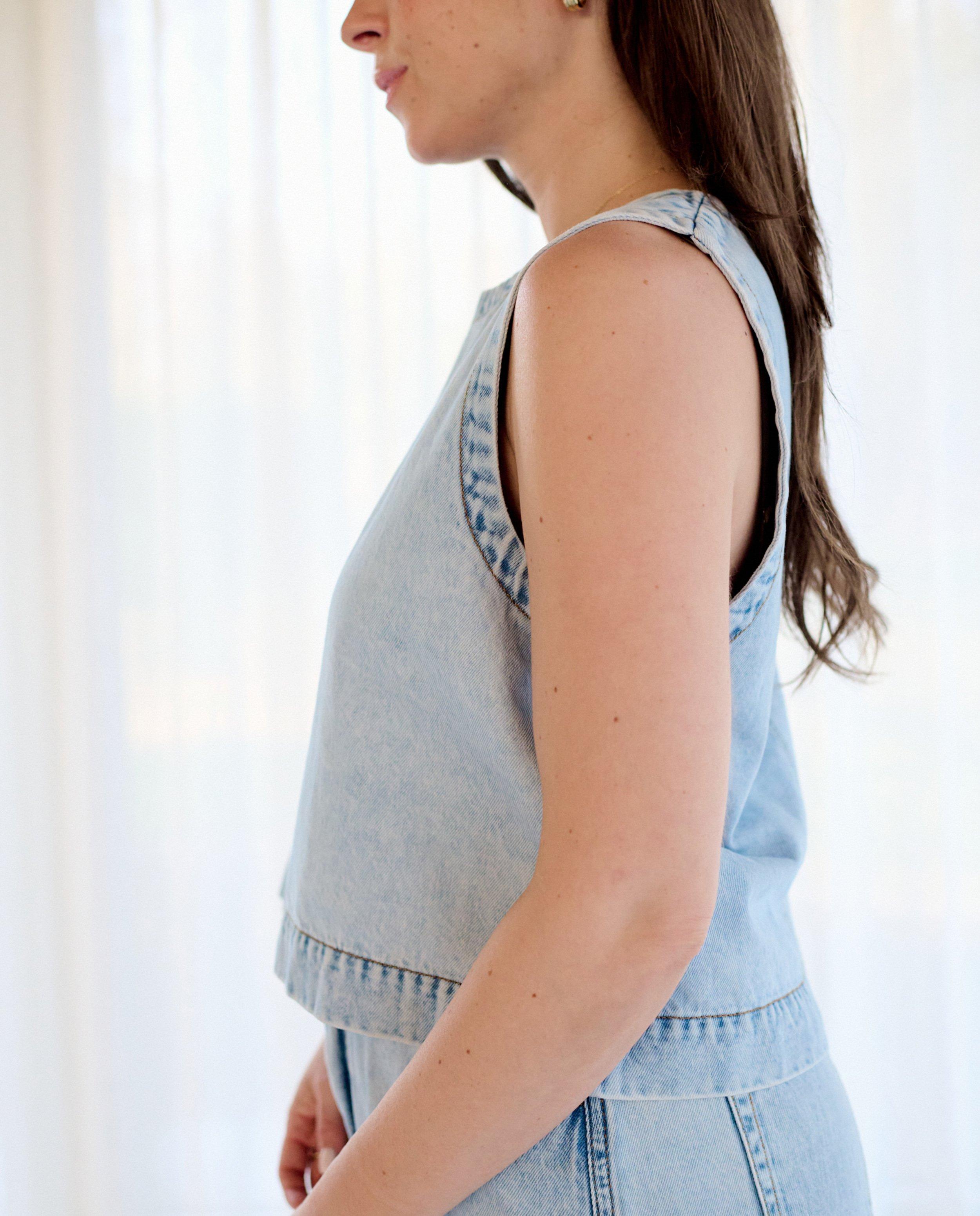 Top bleu en jeans - D&eacute;tails du produit - bleu clair - image num&eacute;ro 5