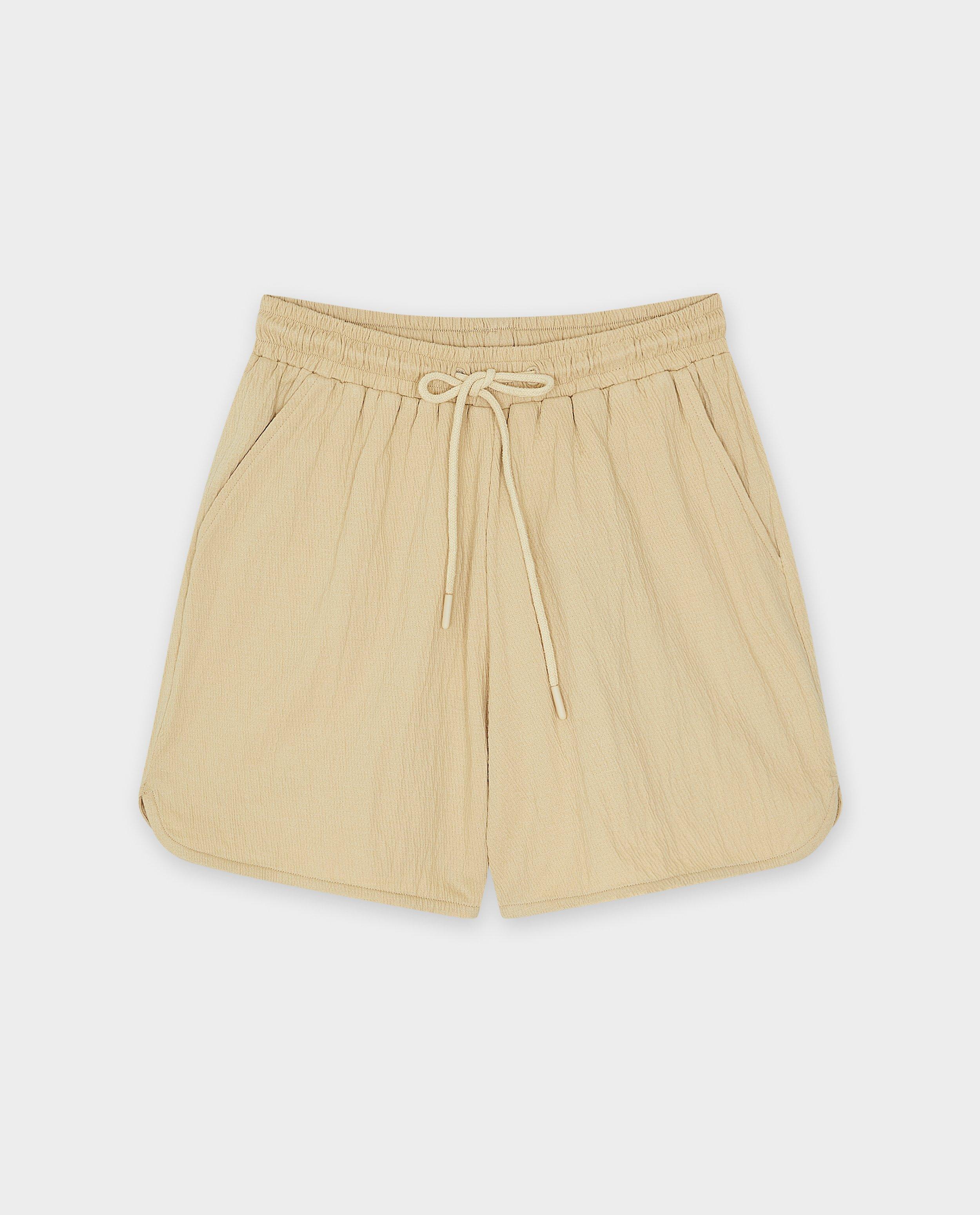 Shorten - Lichtbruine short met structuur