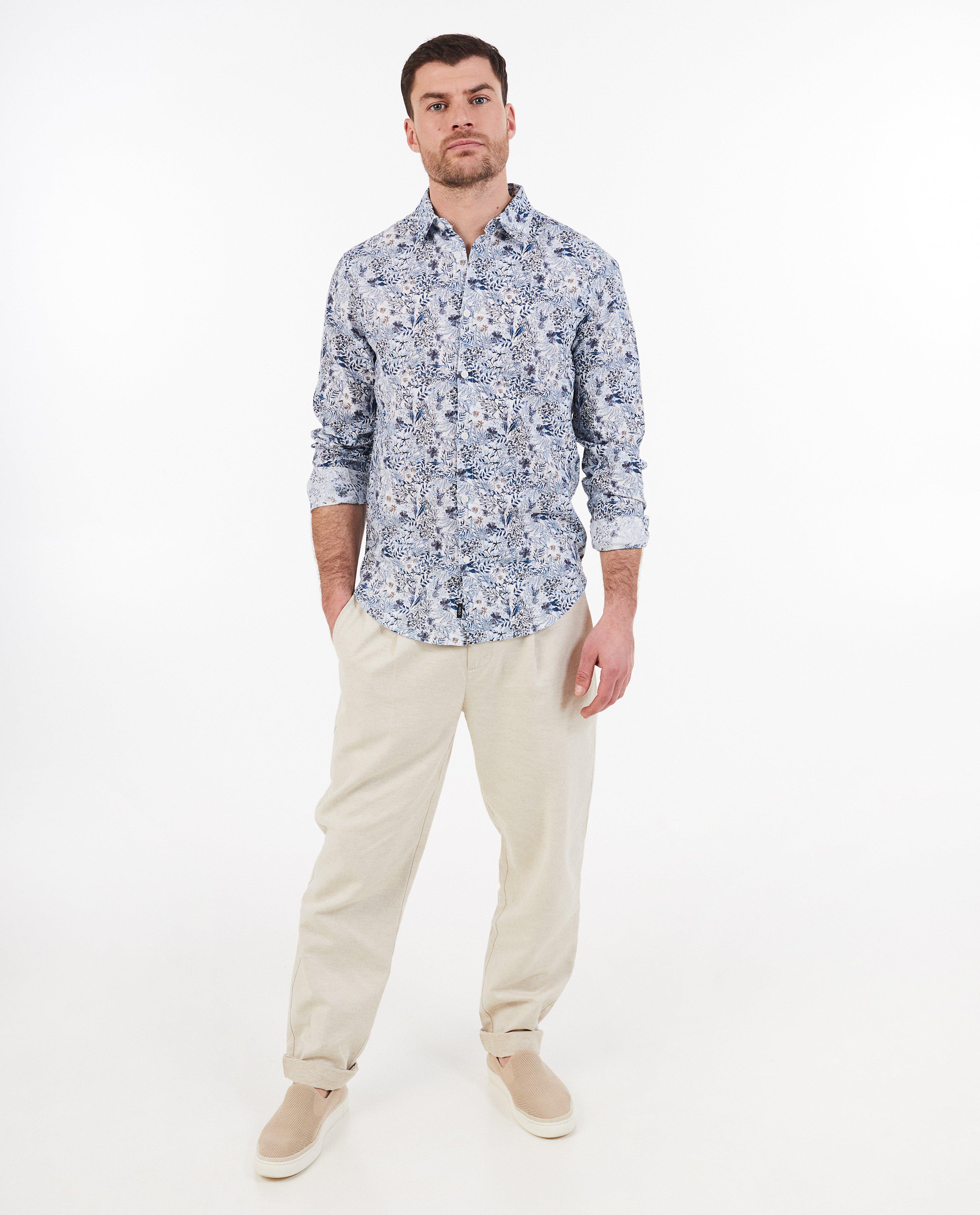 Hemden - Hemd met linnen, slim fit