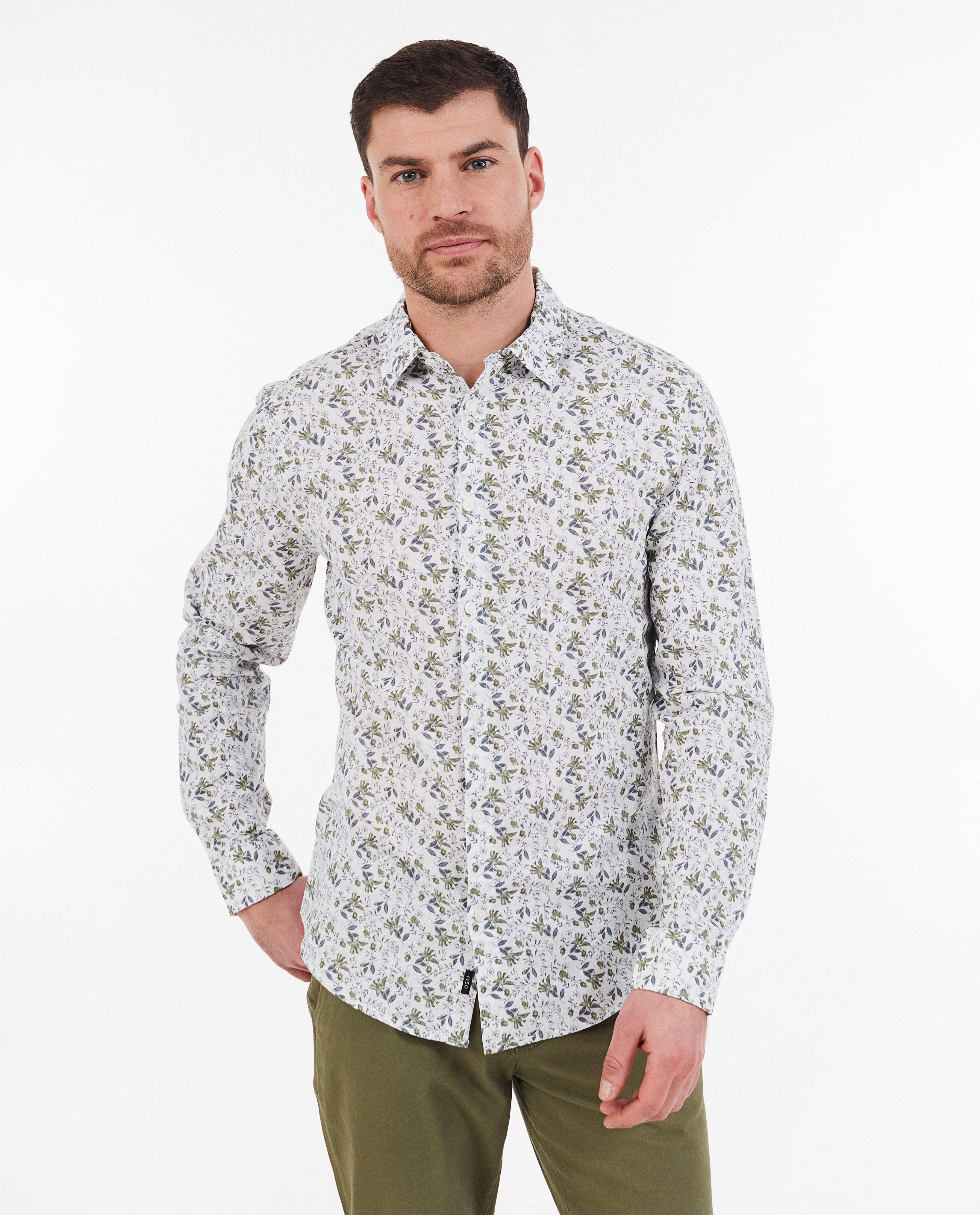 Hemd met linnen, slim fit - null - Iveo