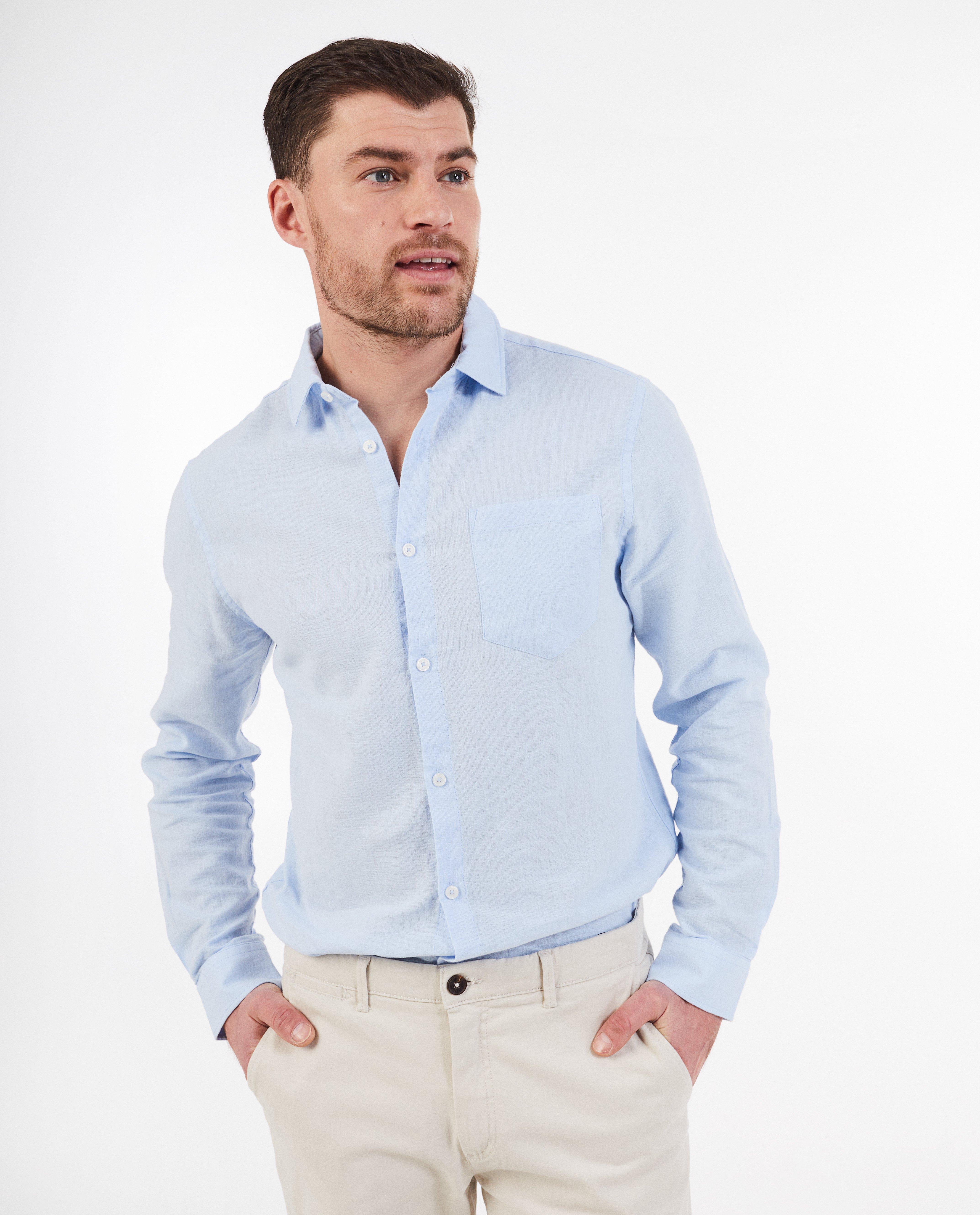 Hemd met linnen, slim fit - null - Iveo